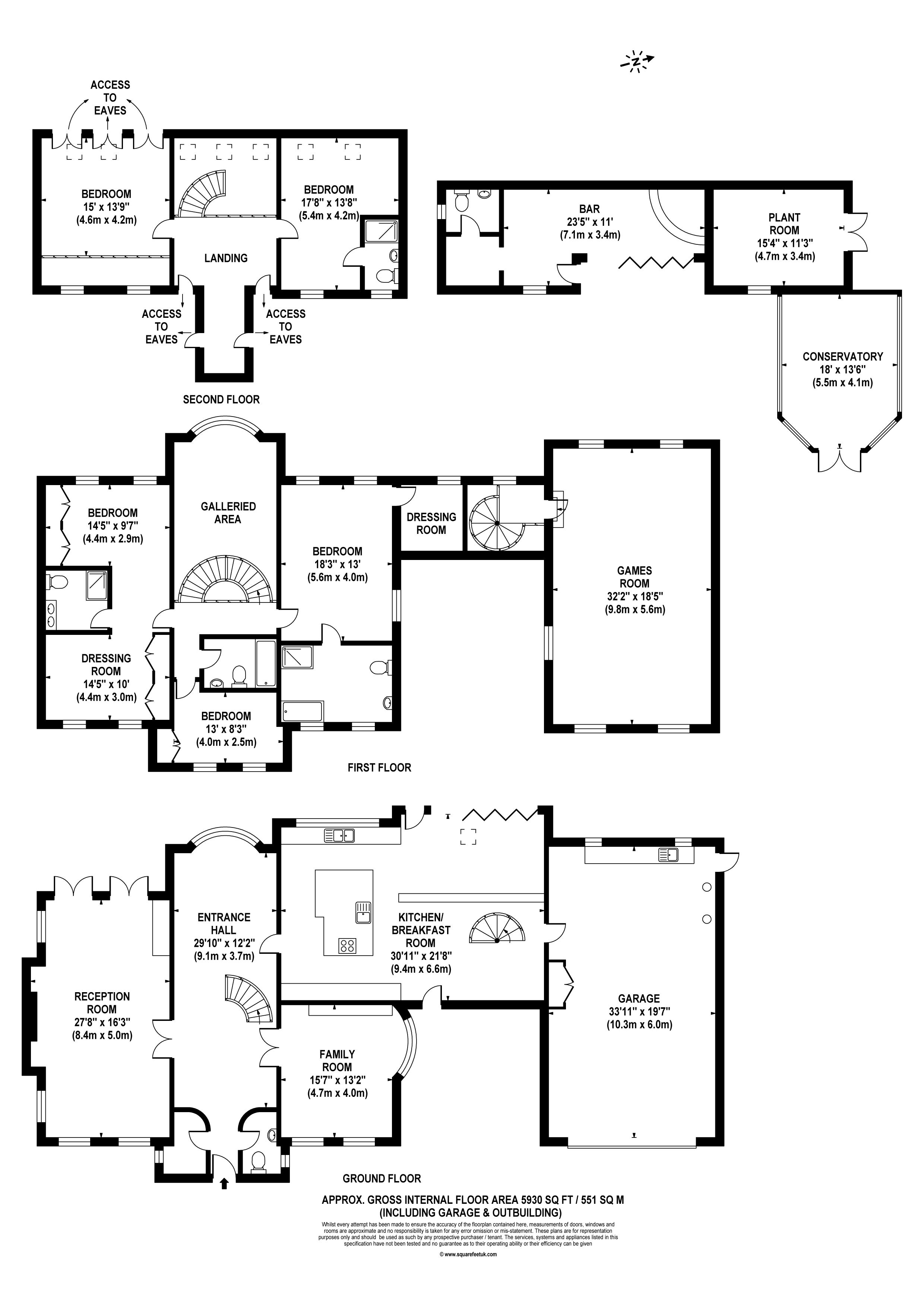 5 Bedrooms Detached house to rent in Chargate Close, Burwood Park KT12