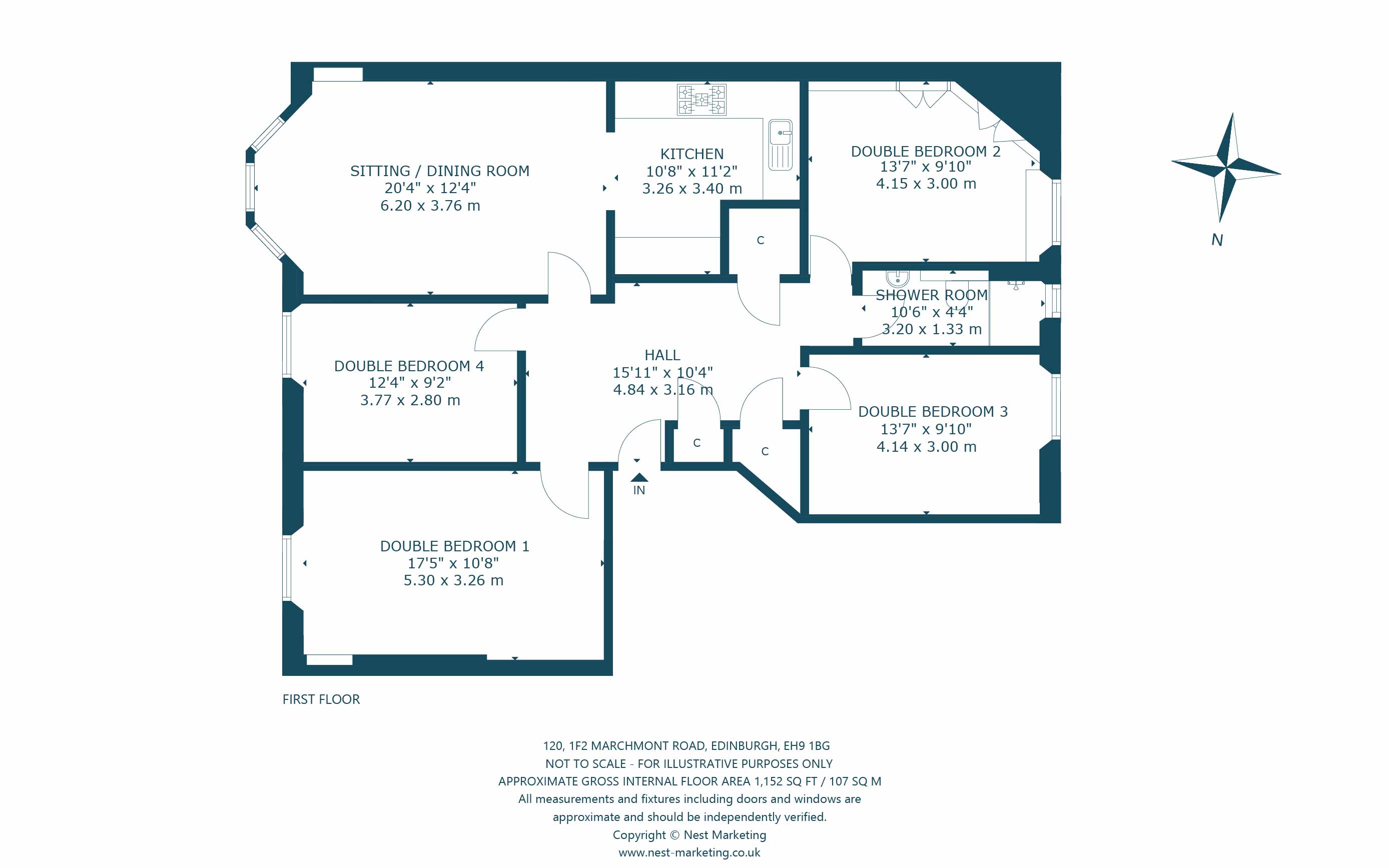 120, 1F2, Marchmont Road, Edinburgh floorplan