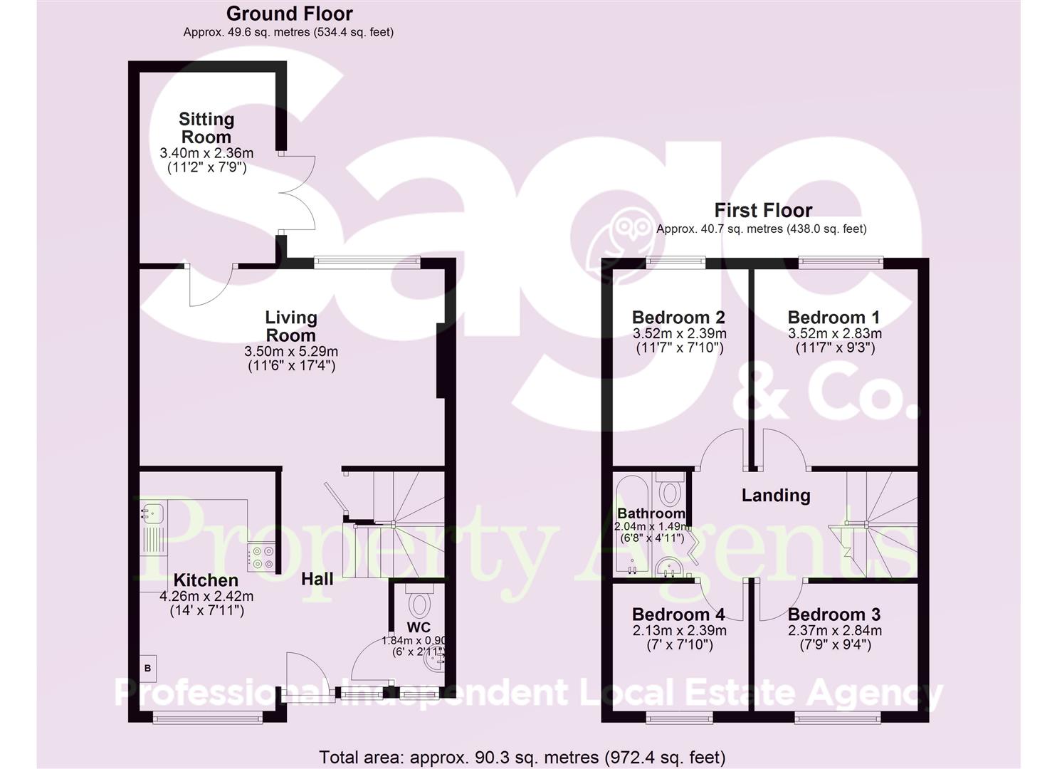 199, Manor Way, Newport floorplan