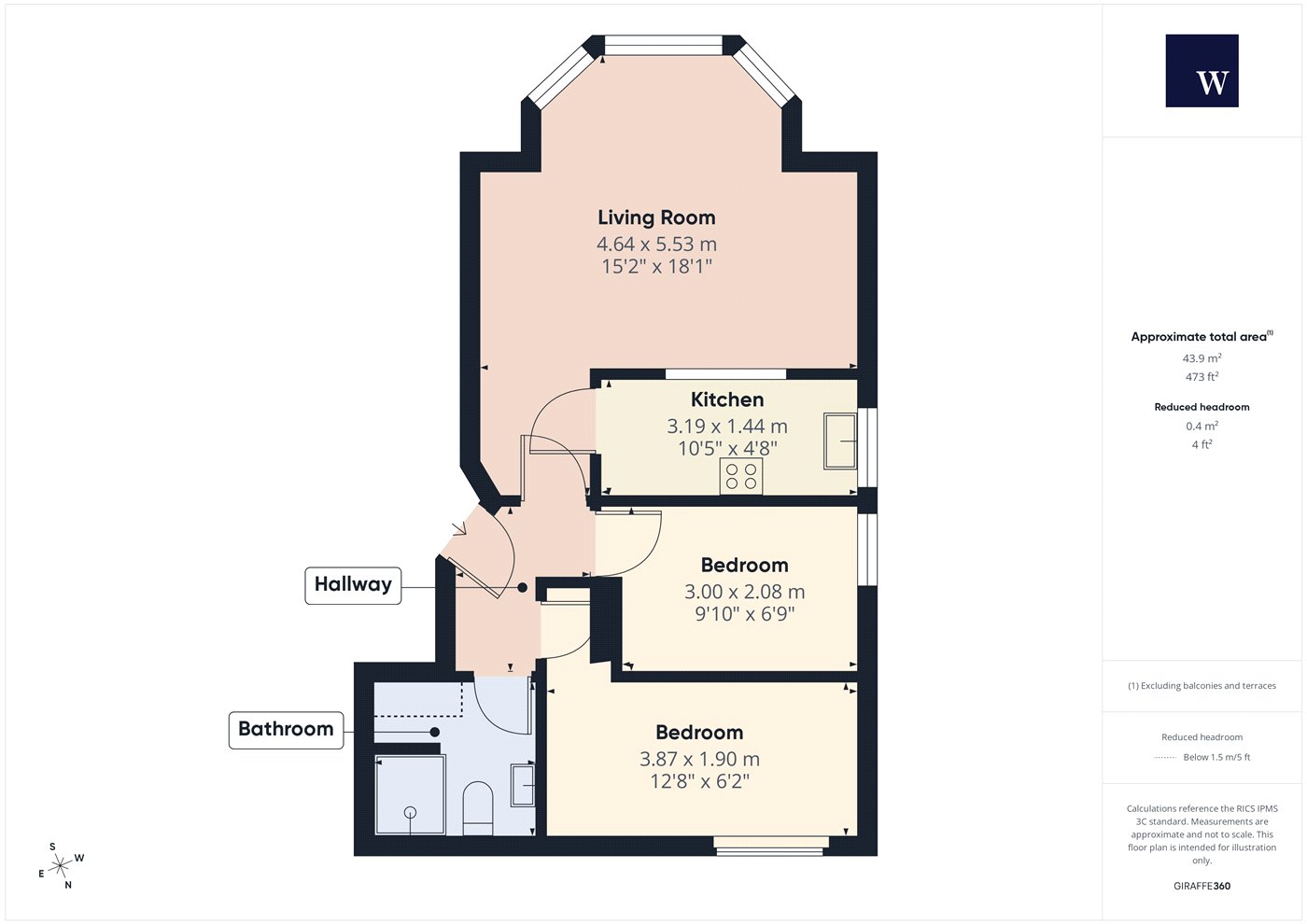 1, 12, Tierney Road, London floorplan