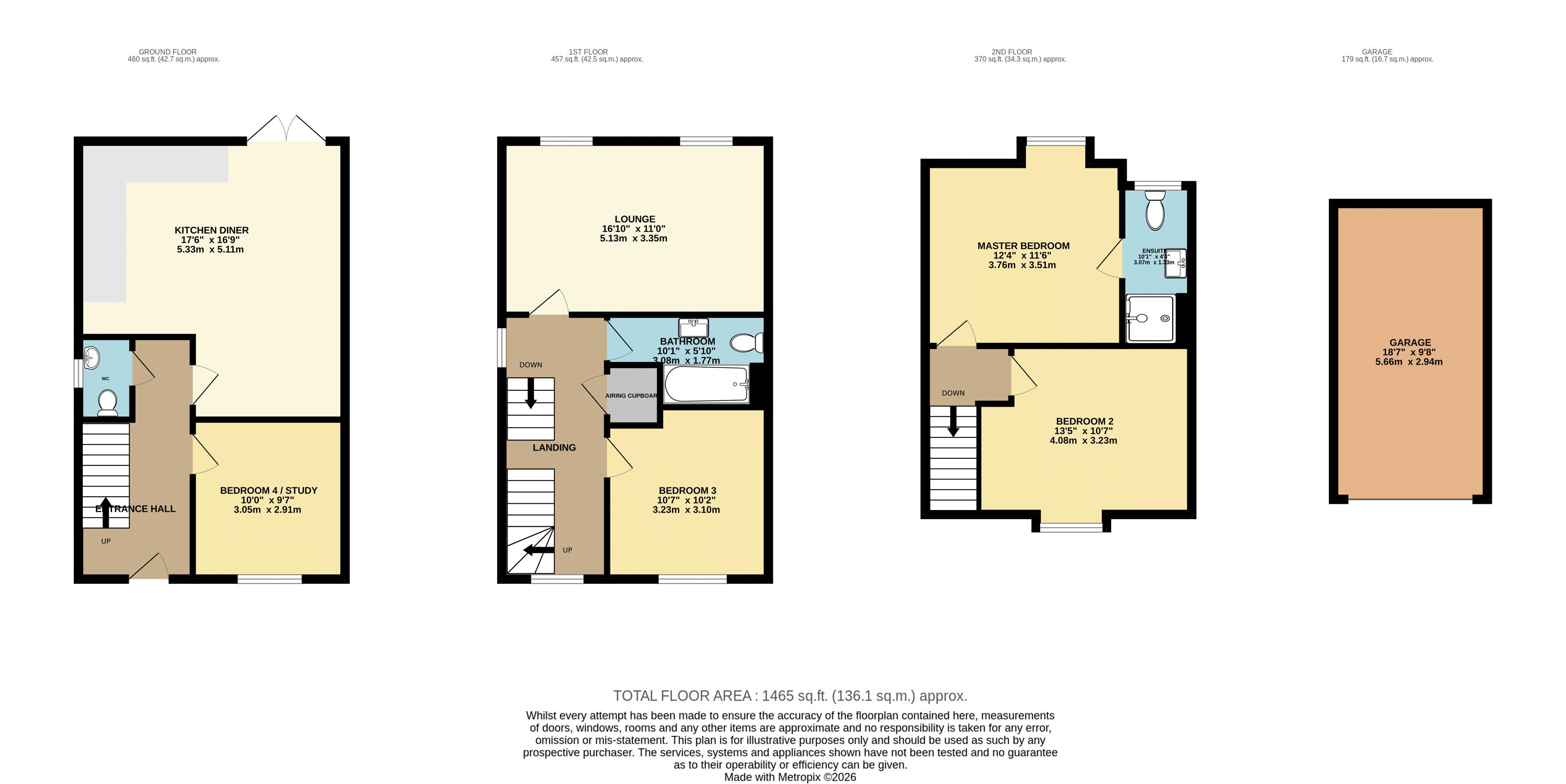 34, Hutton Way, Market Rasen floorplan
