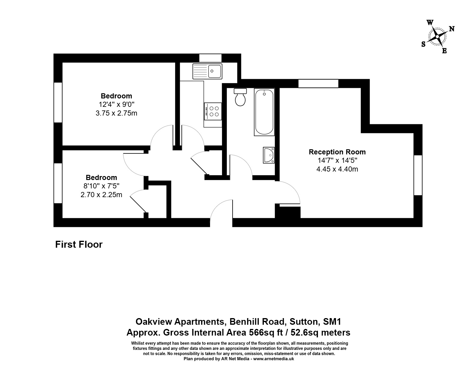 Flat 20, Oakview Apartments, 12, Benhill Road, Sutton floorplan