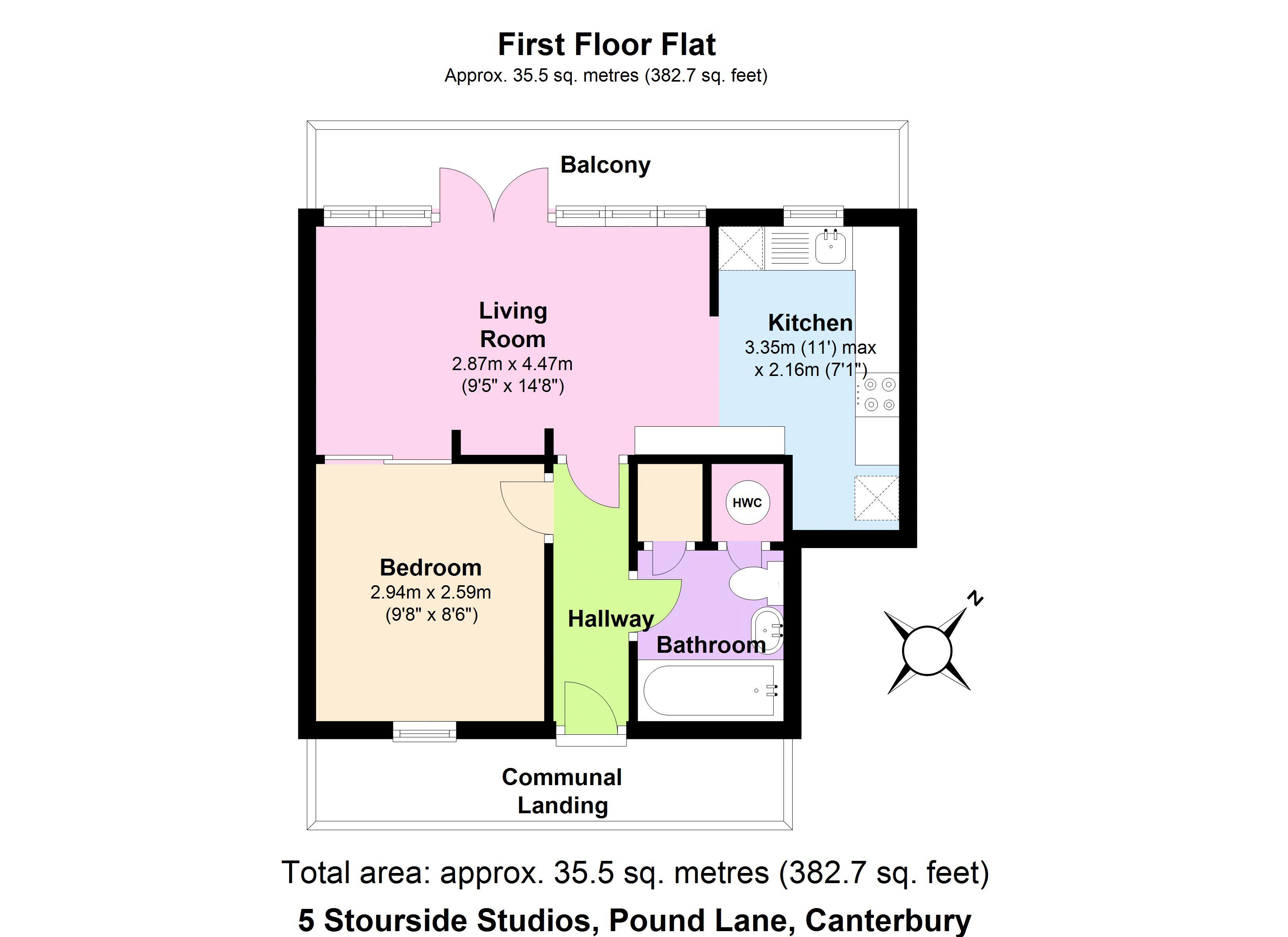 Flat 5 Stourside Studios, Pound Lane, Canterbury floorplan