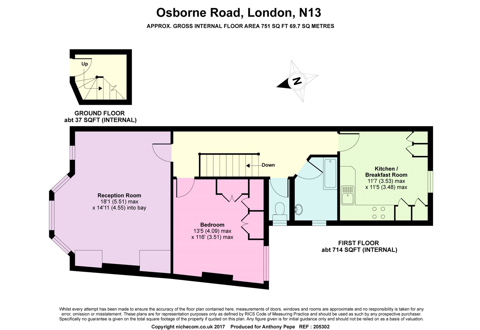 1 Bedrooms Flat to rent in Osborne Road, Palmers Green, London N13