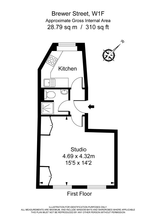 Flat A, 22, Brewer Street, London floorplan