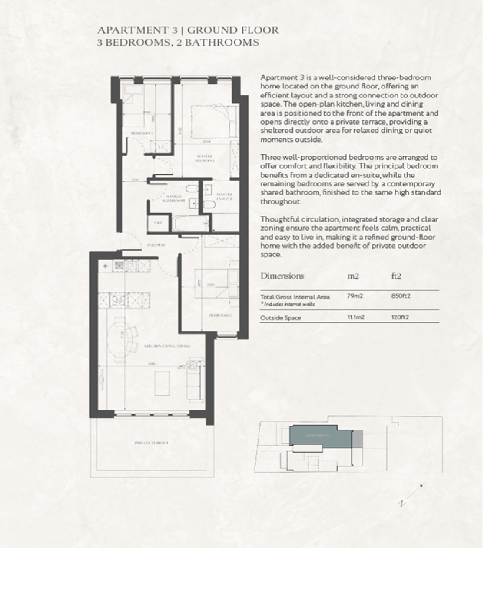 3, Ground Floor, 50, Creswick Road, London floorplan
