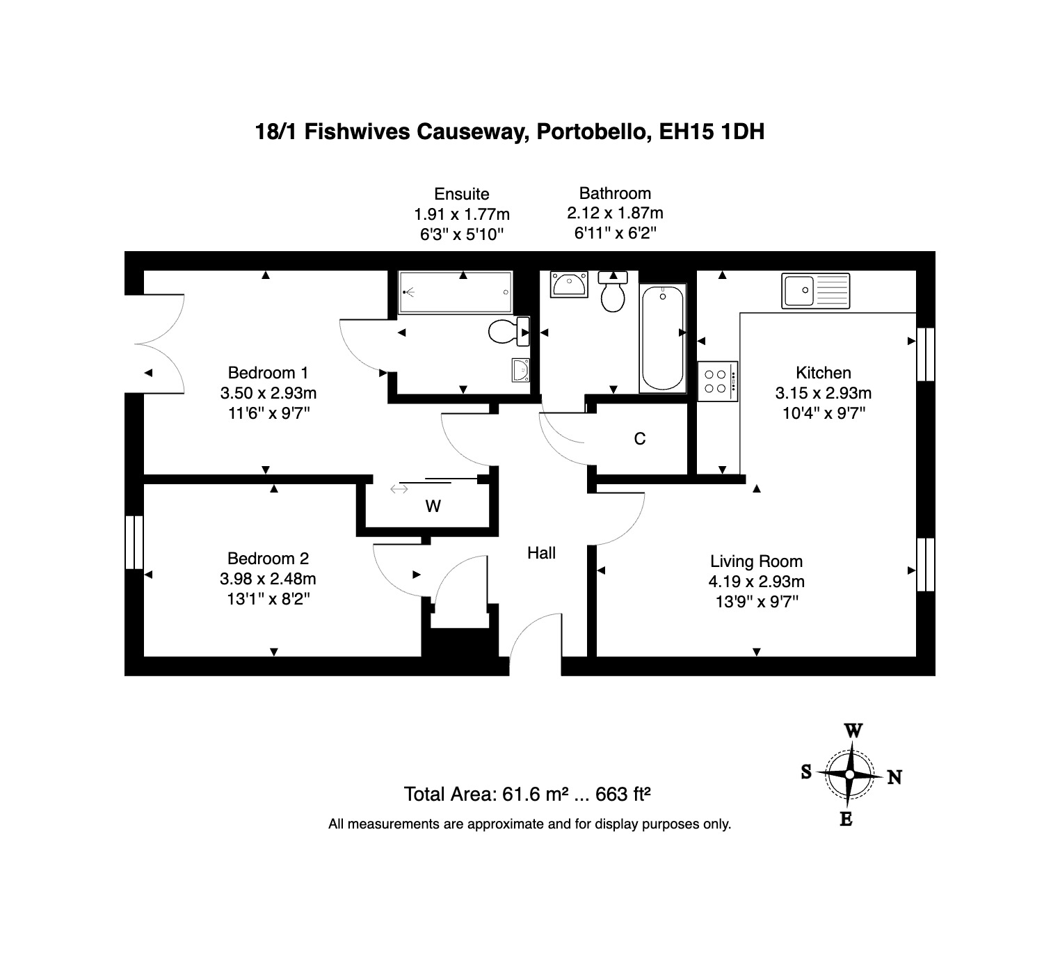 18/1 Fishwives Causeway, Portobello EH15, 2 bedroom flat for sale