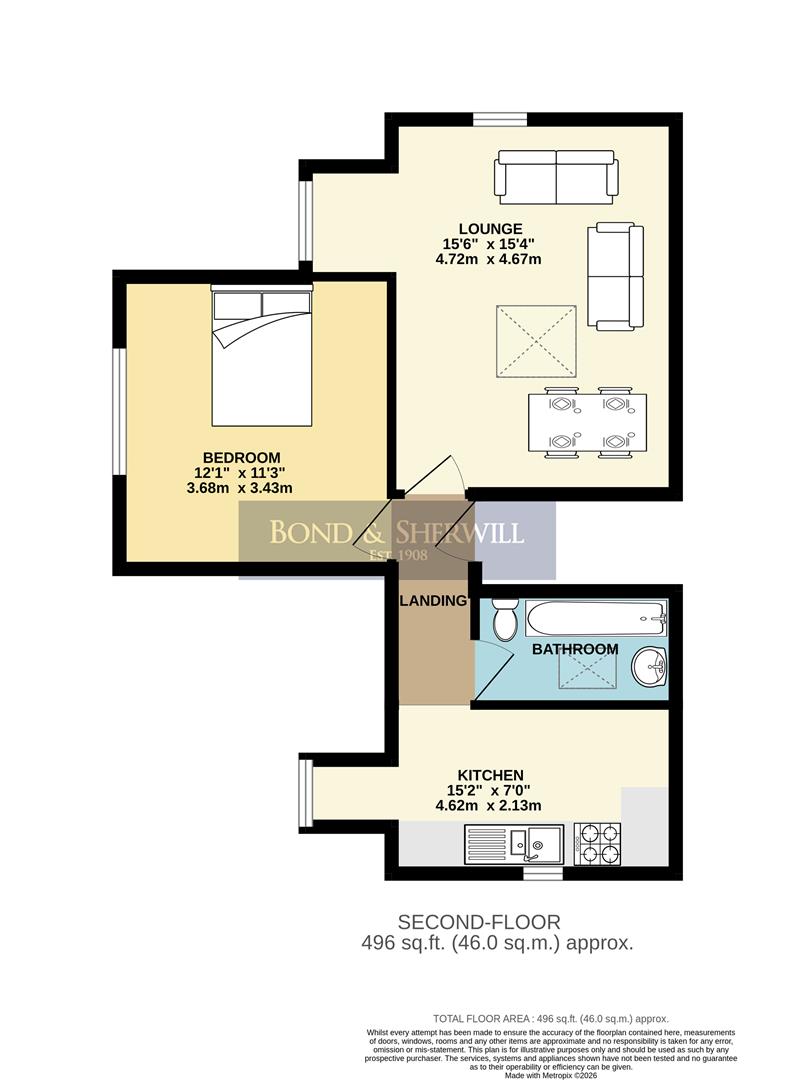 Flat 5, Kingfisher Court, 32 Brighton Road, Coulsdon floorplan