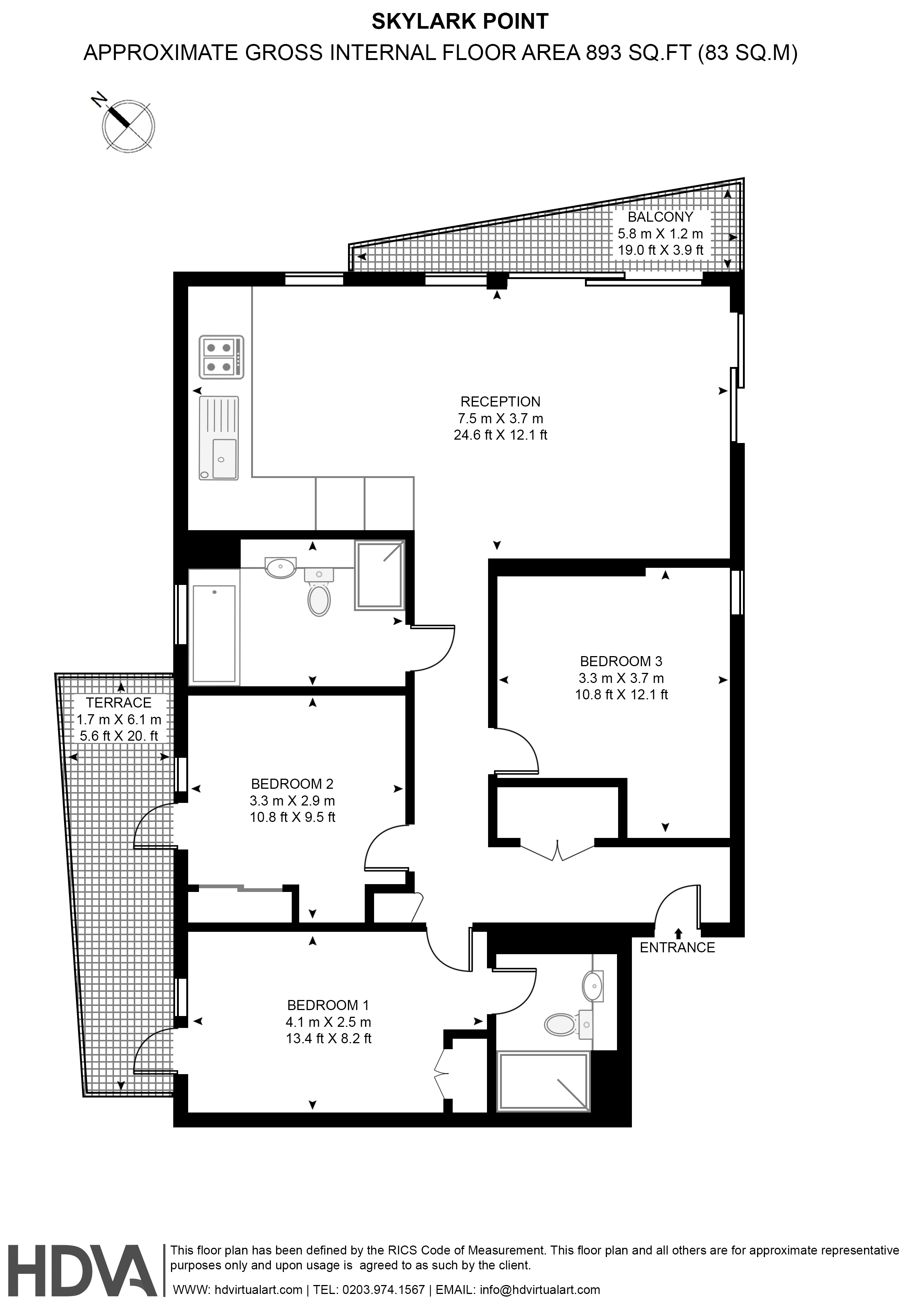 Flat 19, Skylark Point, 48, Newnton Close, London floorplan