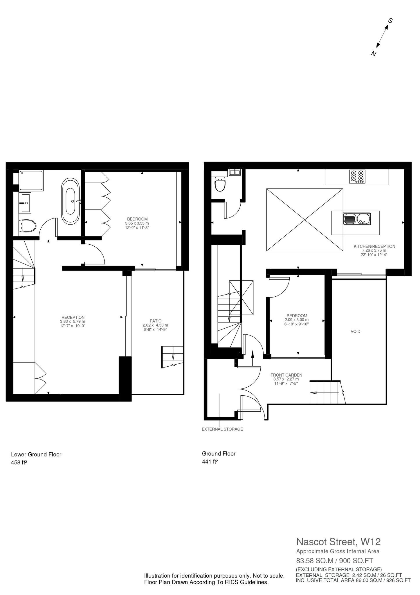 1A, Nascot Street, London floorplan