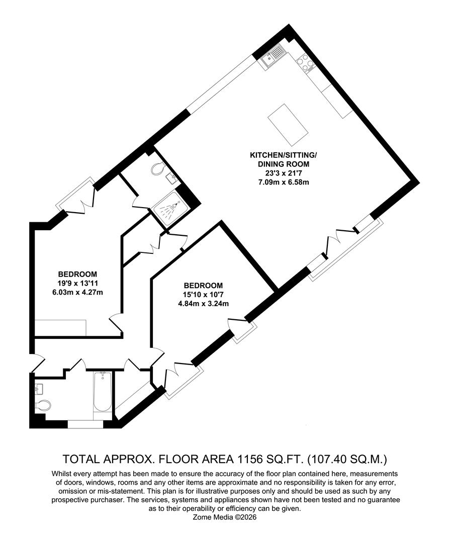 Flat 1, 17, Brooks Drive, West Malling floorplan