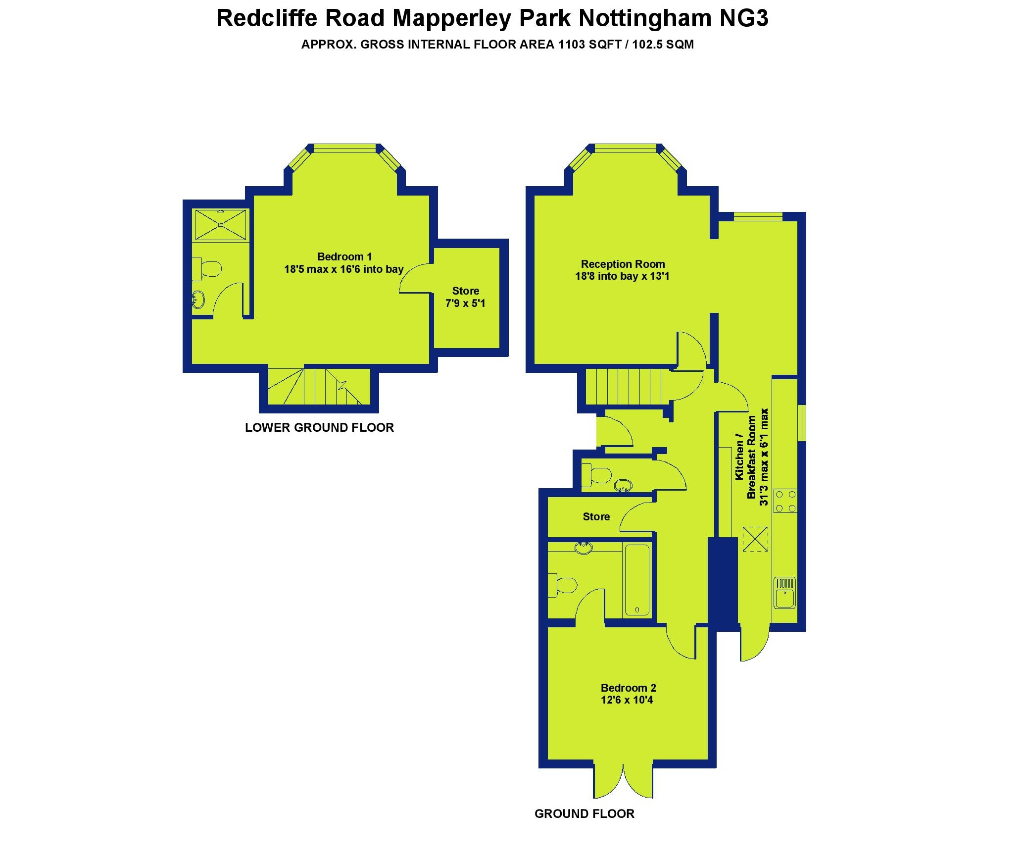 2 Bedrooms Flat to rent in Redcliffe Road, Mapperley Park, Nottingham NG3