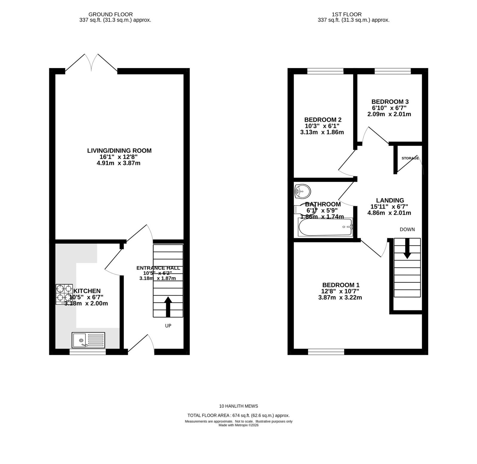 10 Hanlith Mews, Manchester floorplan