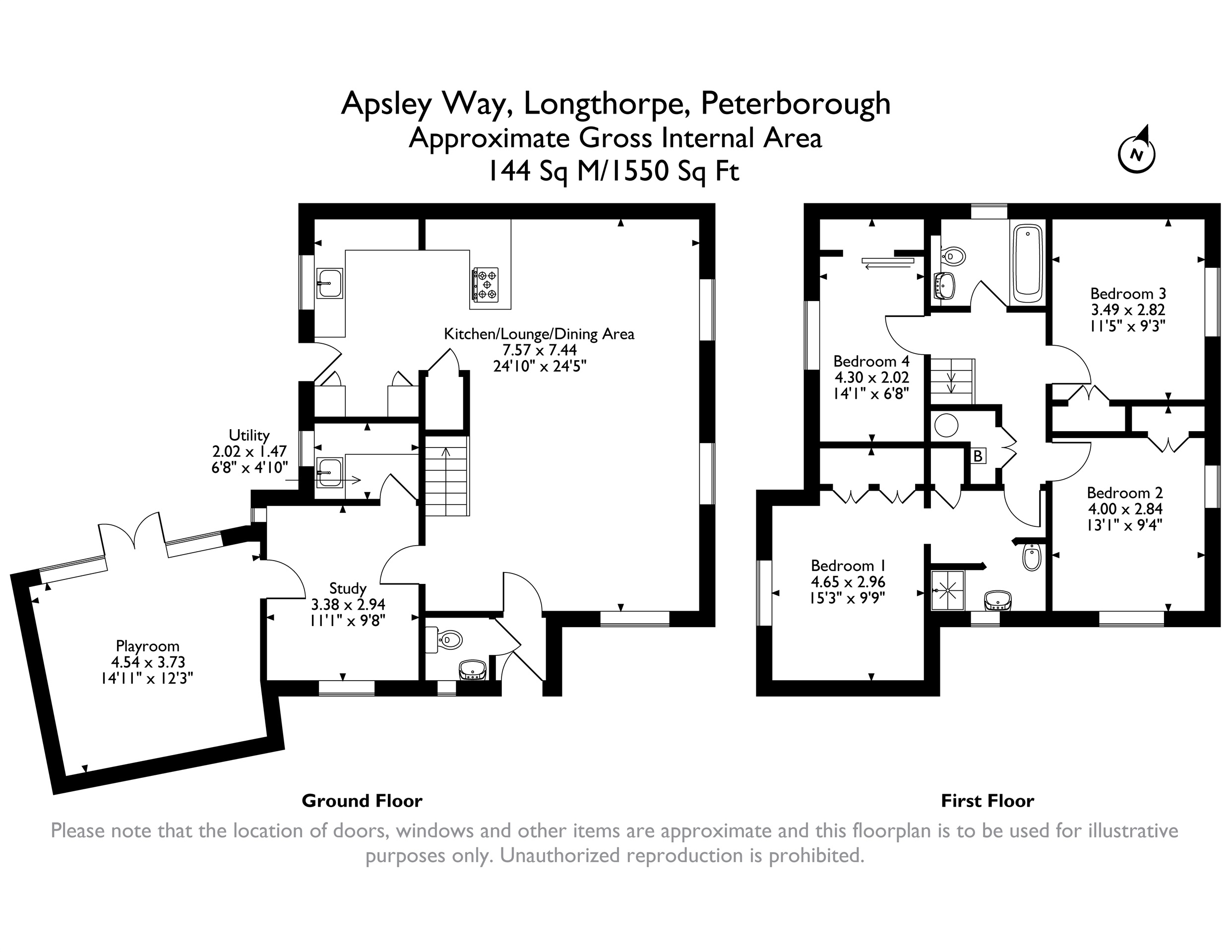 104, Apsley Way, Peterborough floorplan
