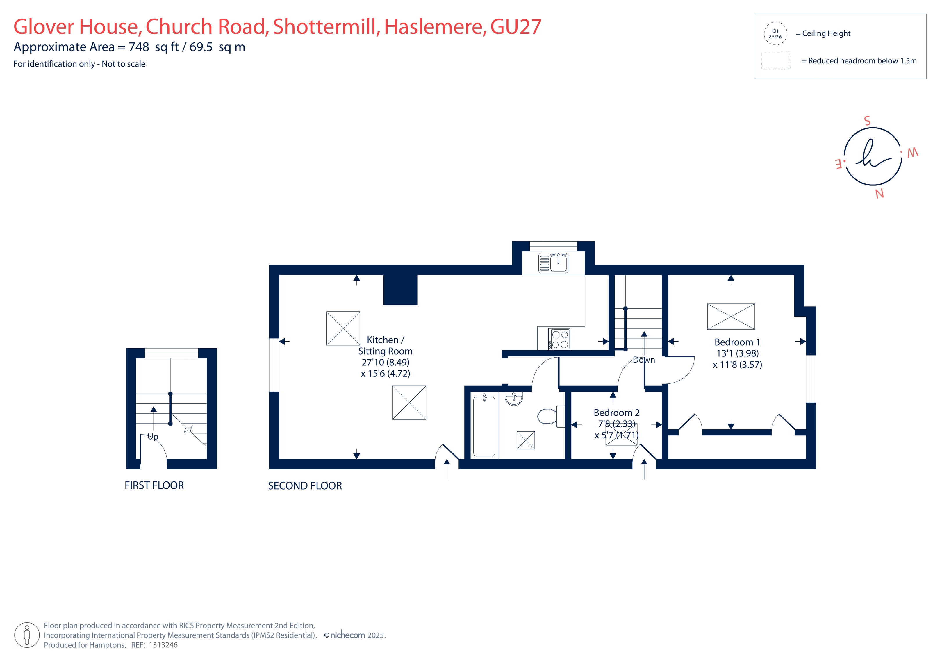 Flat 5, Glovers House, Church Road, Haslemere floorplan