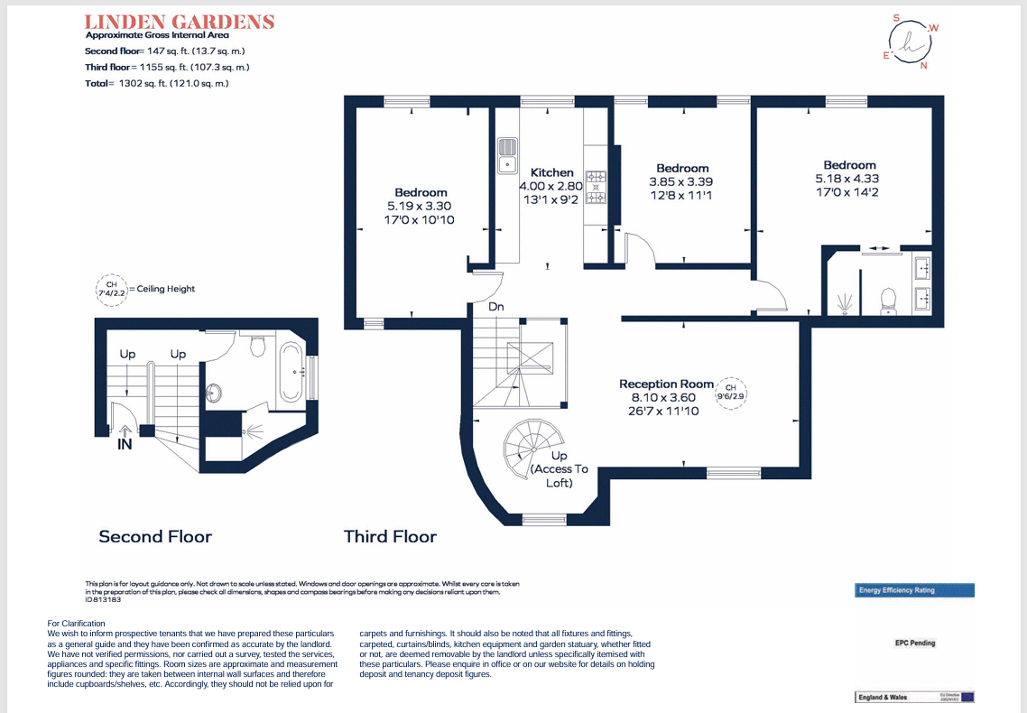 5, 55, Linden Gardens, London floorplan