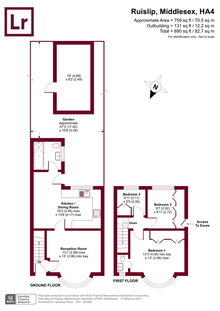 Bessingby Road, Ruislip, Middlesex HA4, 3 bedroom terraced house for