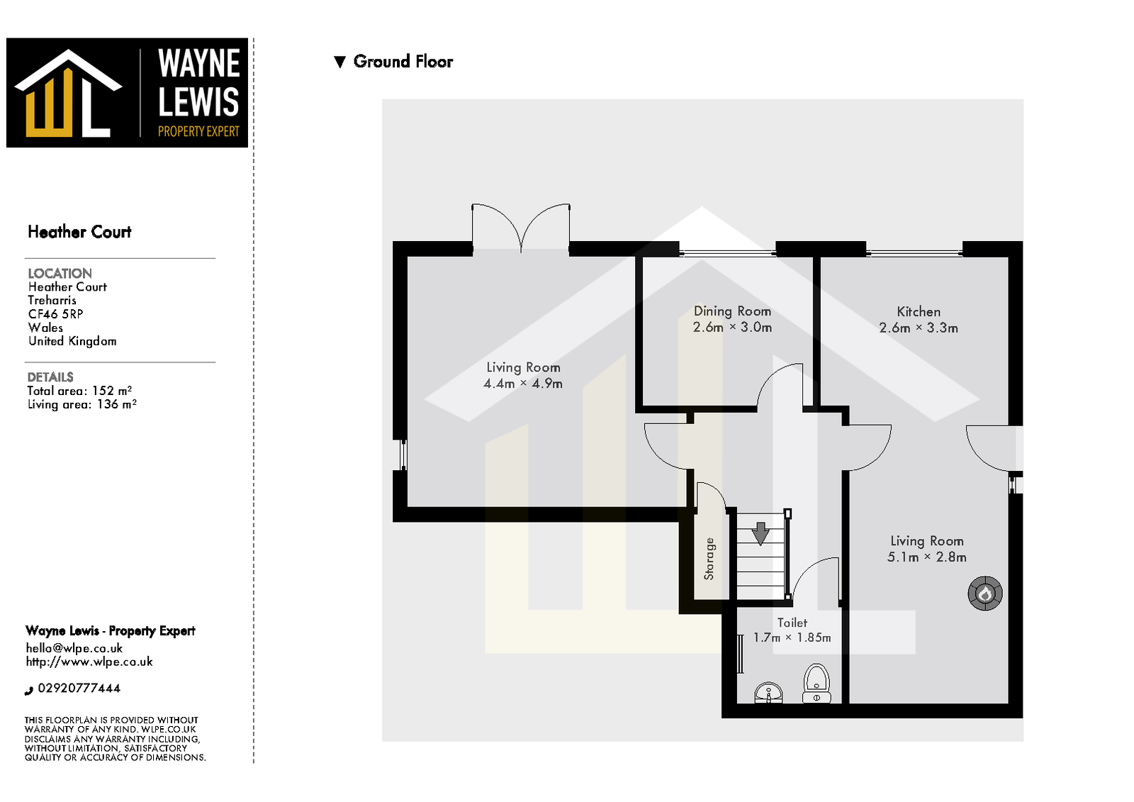 48, Heather Court, Treharris floorplan