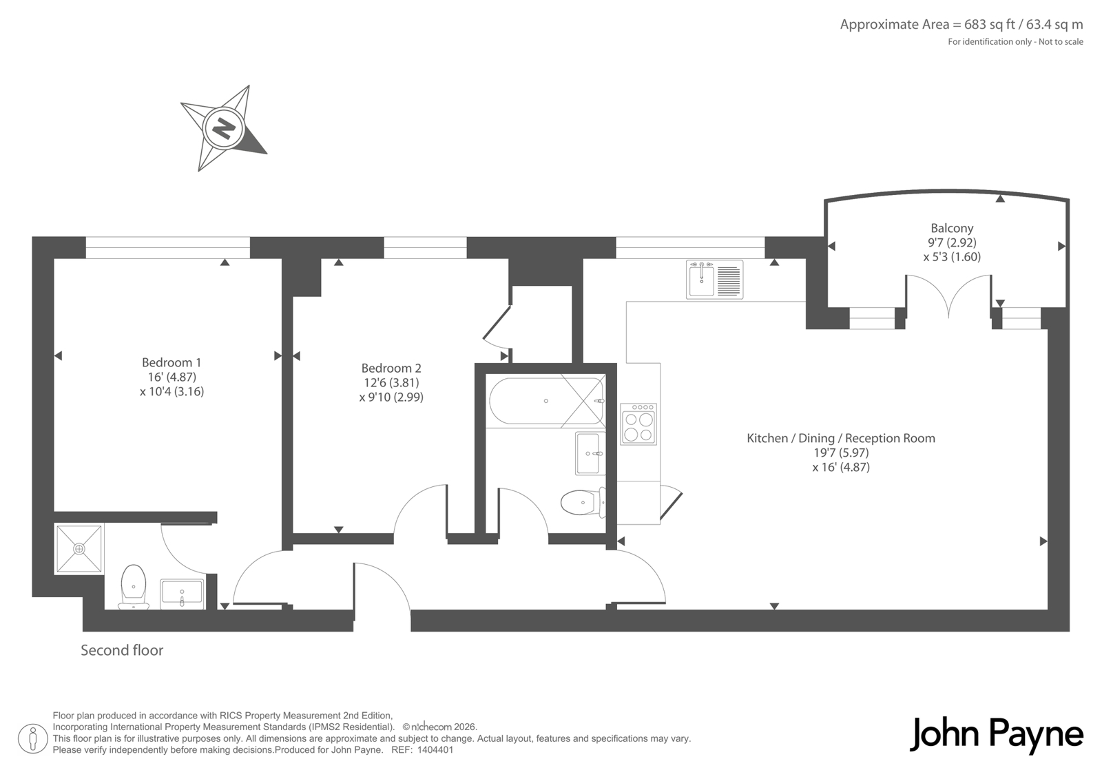 Flat 13 The Plaza, 135, Vanbrugh Hill, London floorplan
