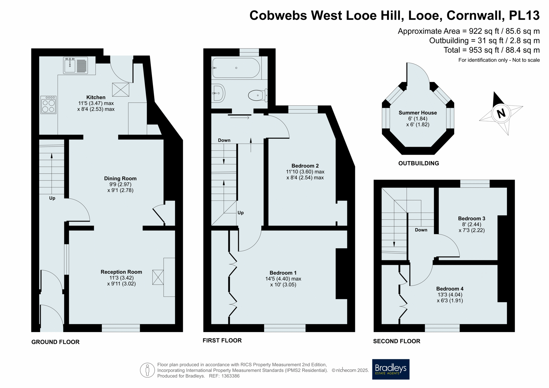 Cobwebs,, West Looe Hill, Cornwall floorplan