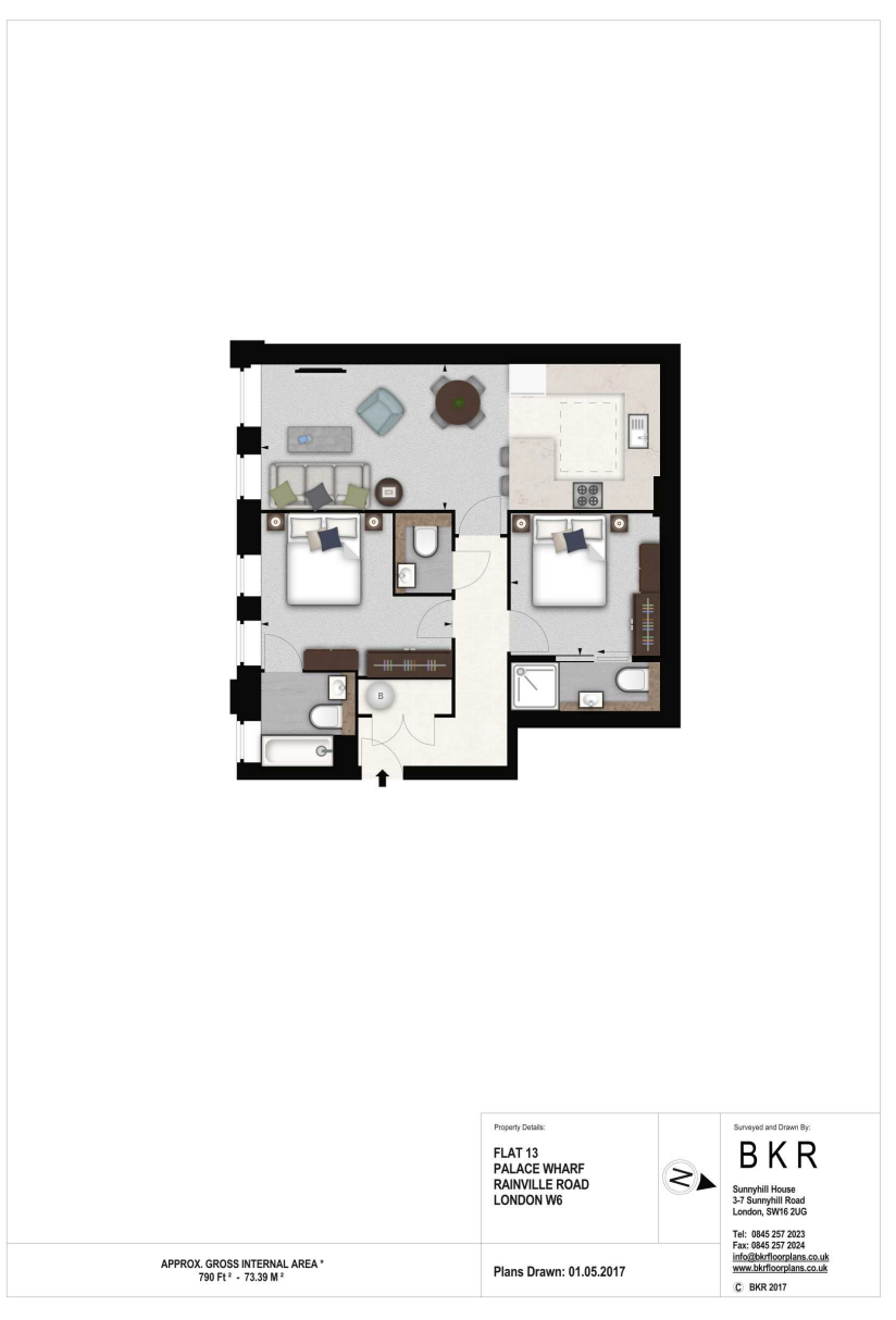 Palace Wharf,13, Rainville Road, London floorplan