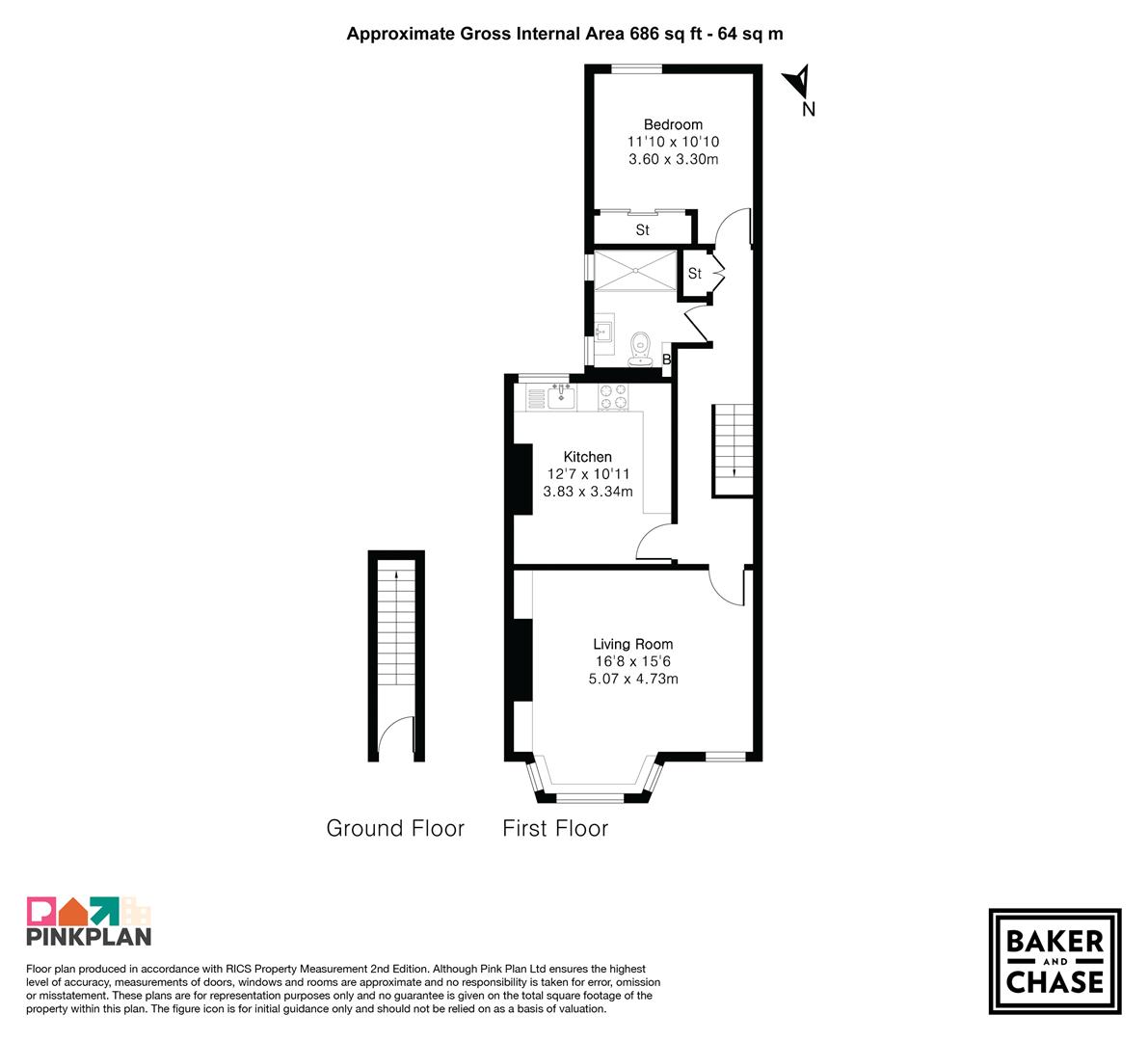 First Floor Flat, 18, Gordon Hill, Enfield floorplan