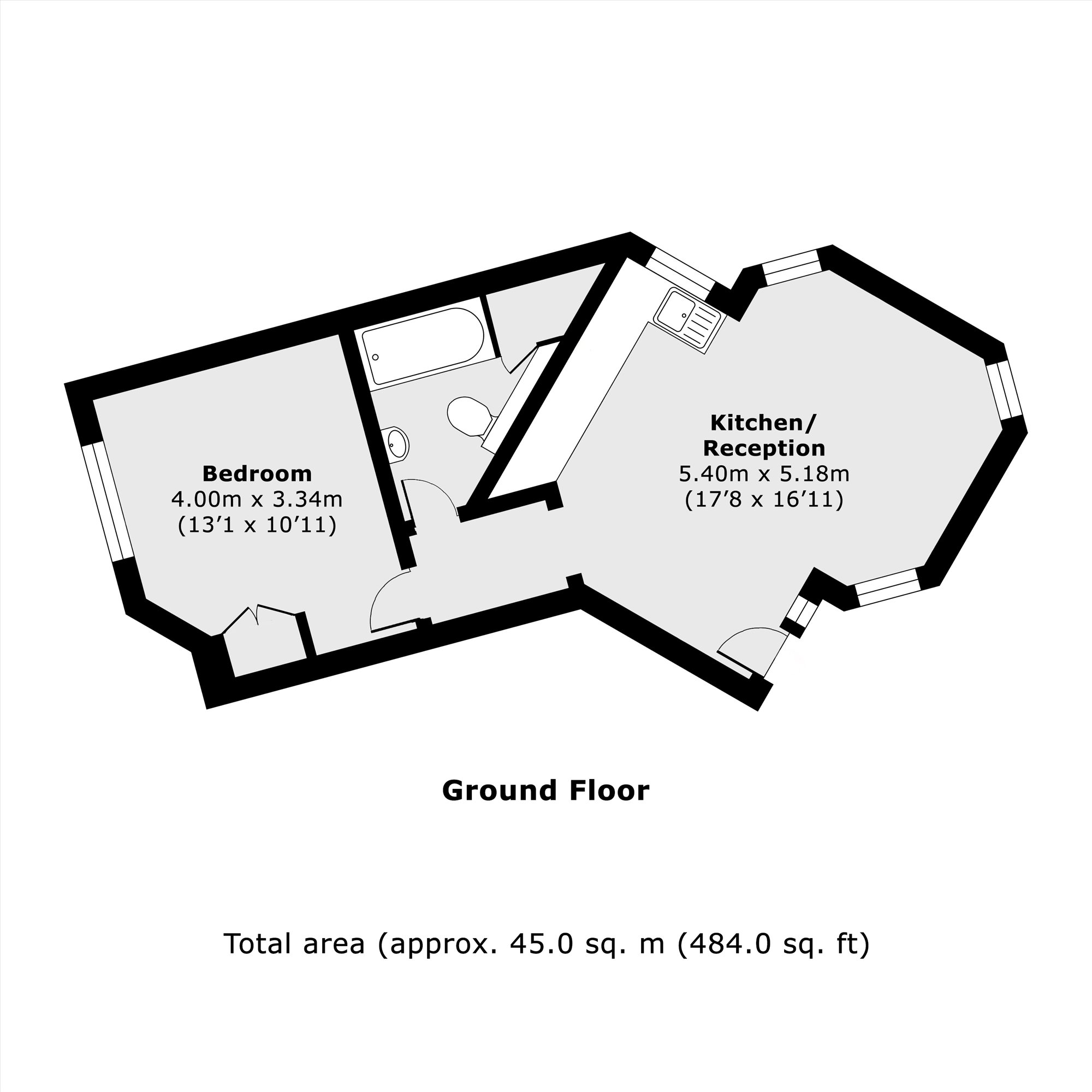 Flat 1, Alpha House, 17, Hampton Road, Hampton floorplan