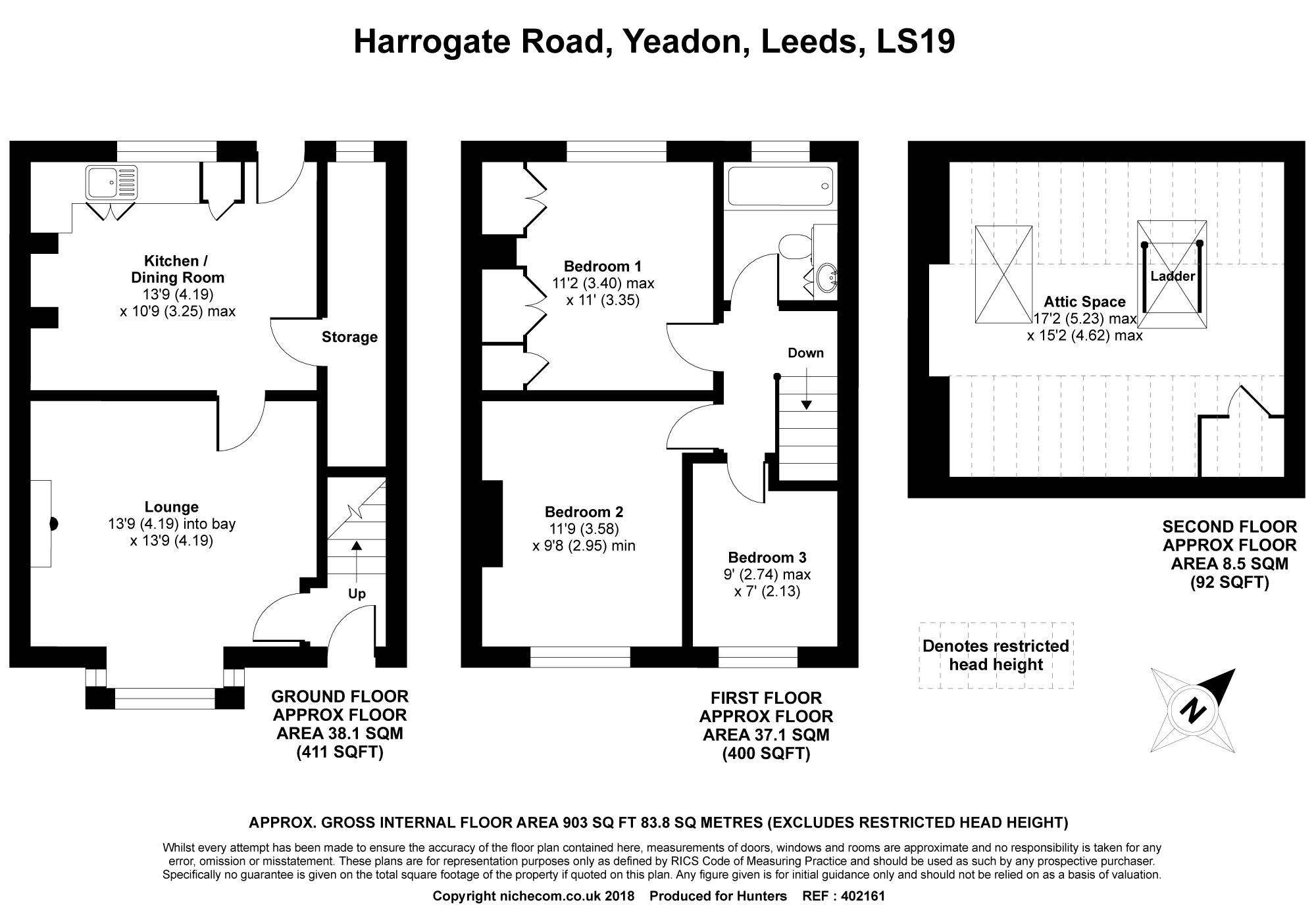 3 Bedrooms Terraced house for sale in Harrogate Road, Yeadon, Leeds LS19