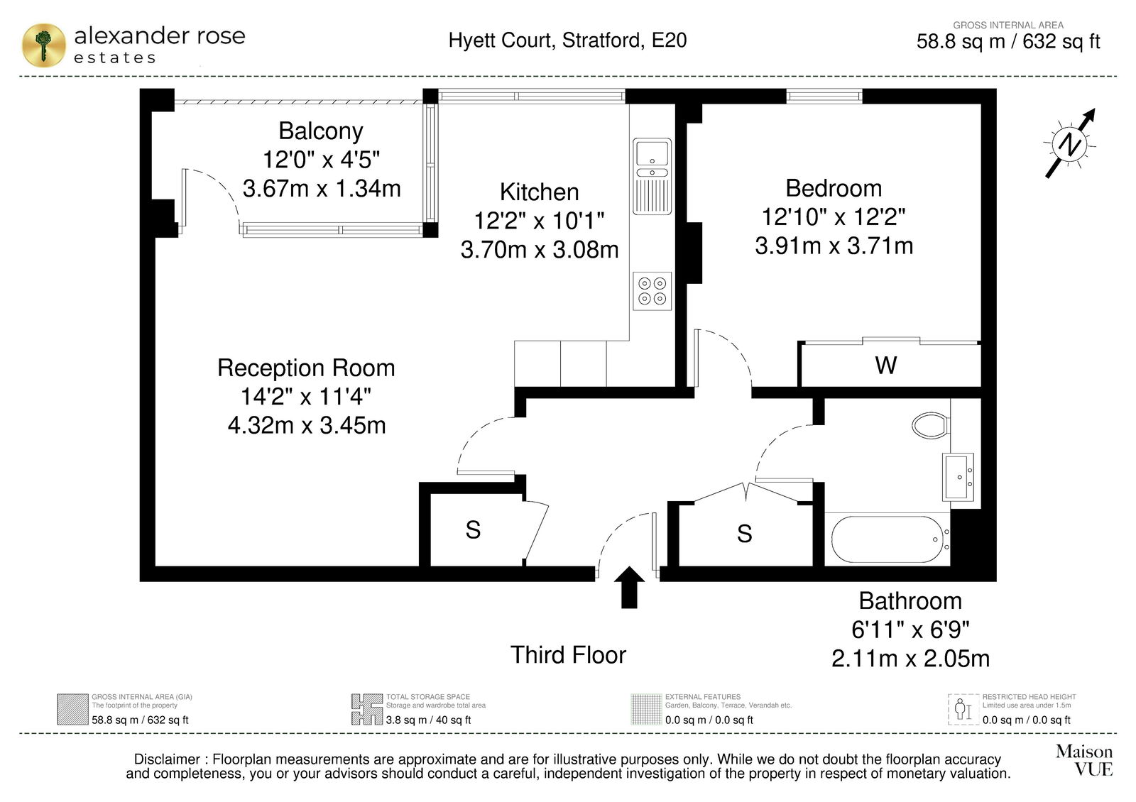 12 Hyett Court, Honour Lea Avenue, London floorplan