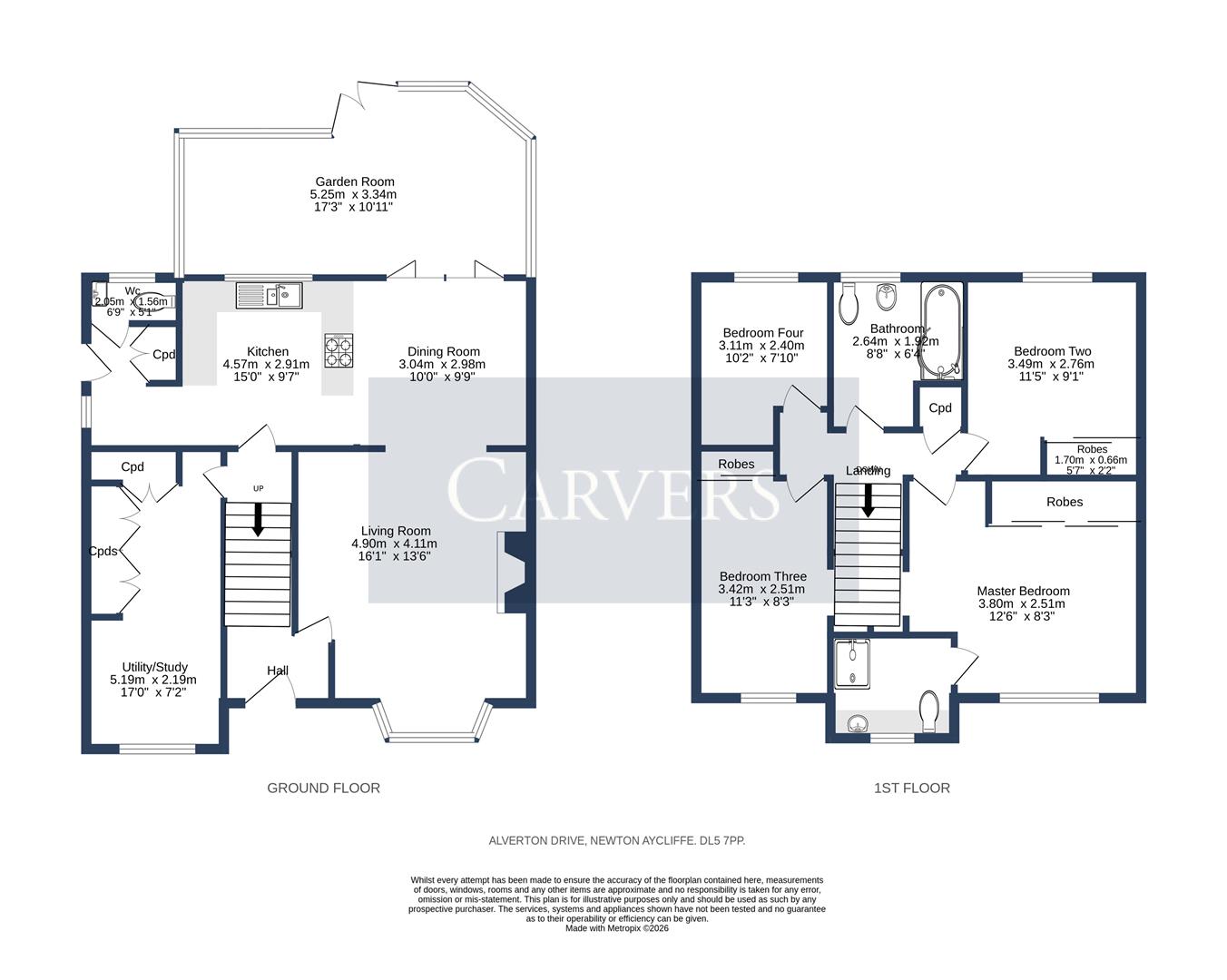 38, Alverton Drive, Newton Aycliffe floorplan
