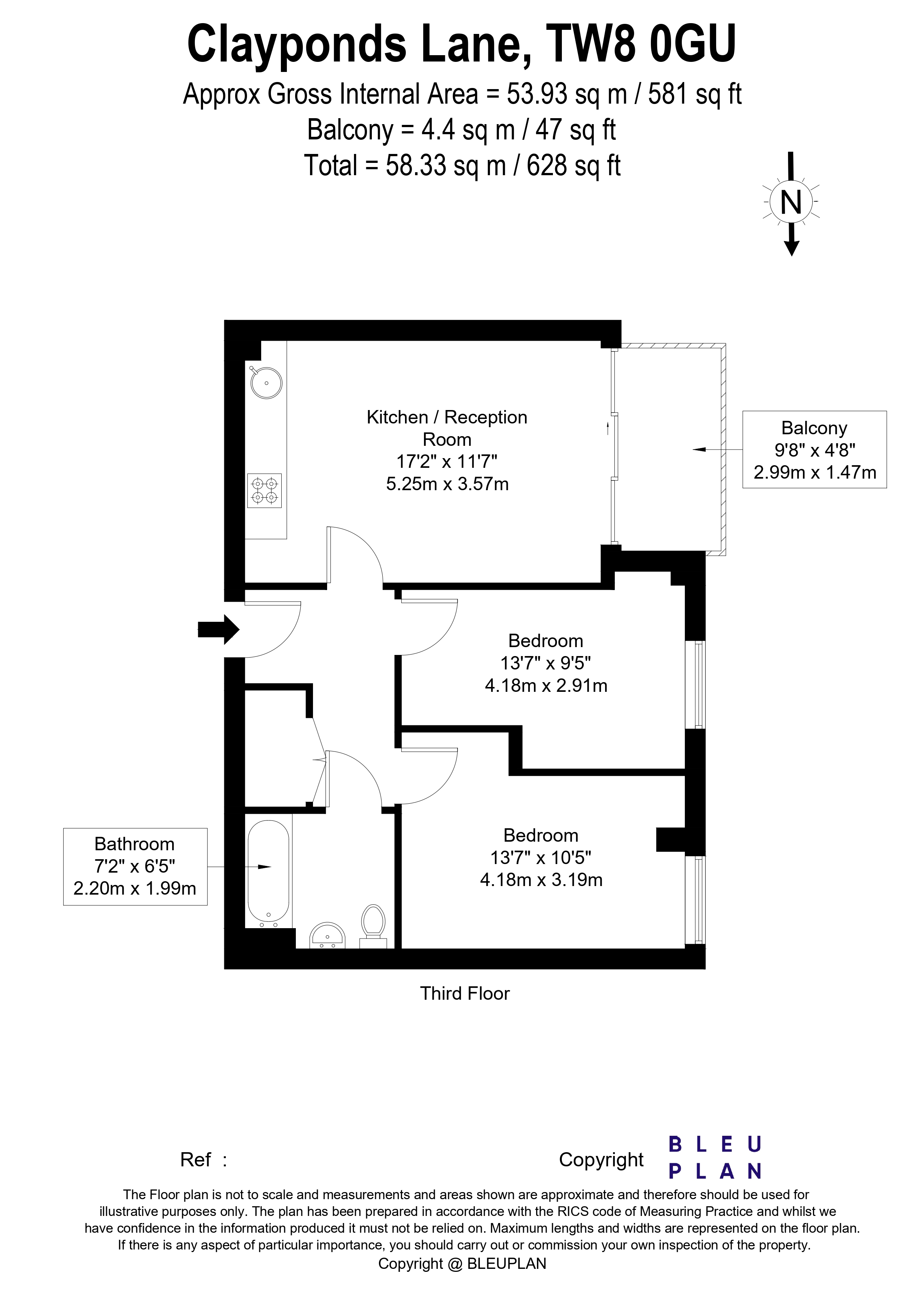 Golden Mile House, 301, Clayponds Lane, Brentford floorplan