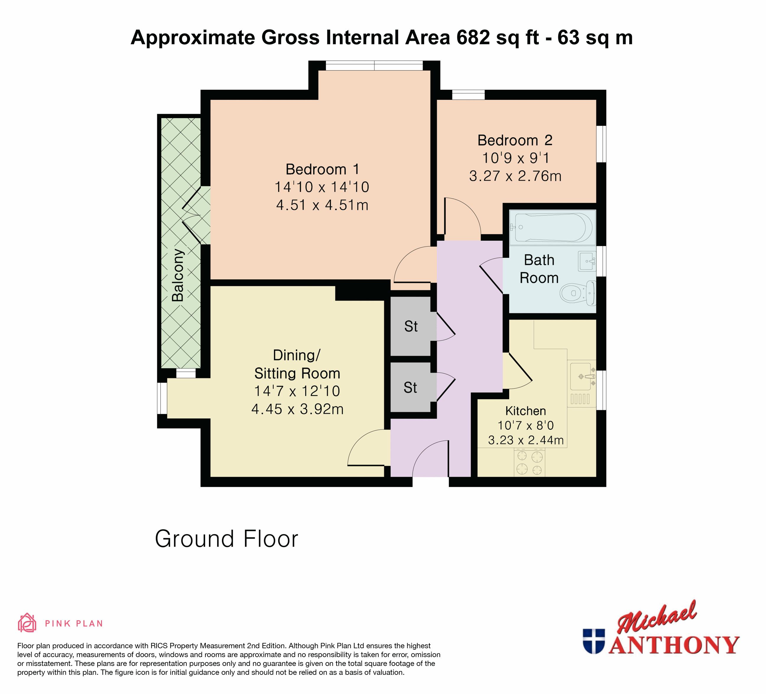 Flat 1, 323, Countess Way, Milton Keynes floorplan