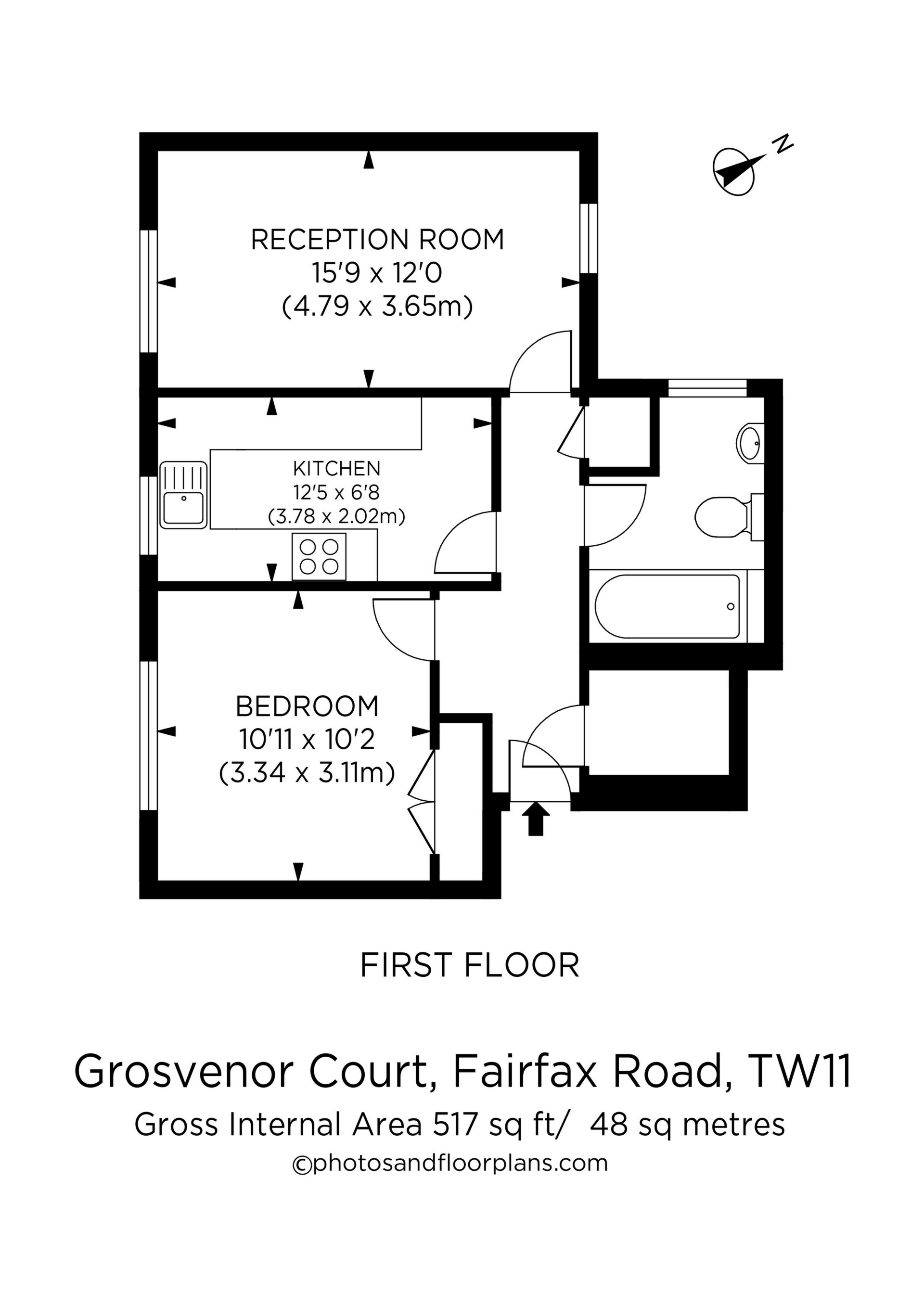 7 Grosvenor Court, Fairfax Road, Teddington floorplan