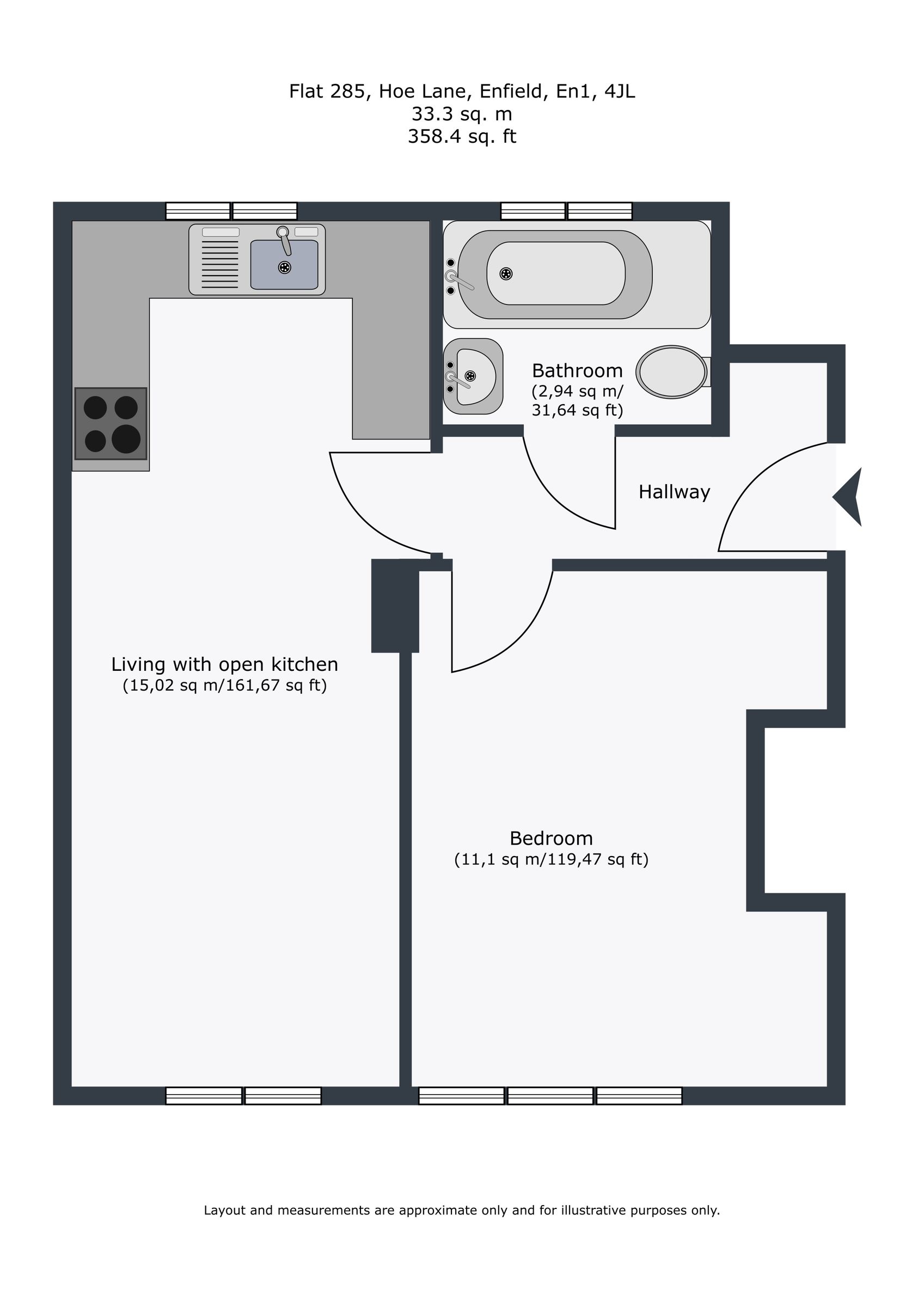Hoe Lane, London floorplan