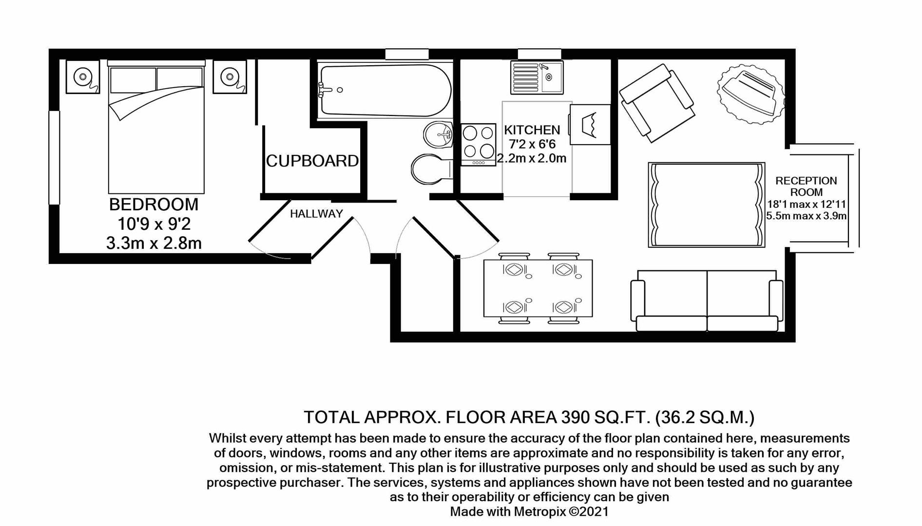 Flat 5, 10 Violet Close, Wallington floorplan