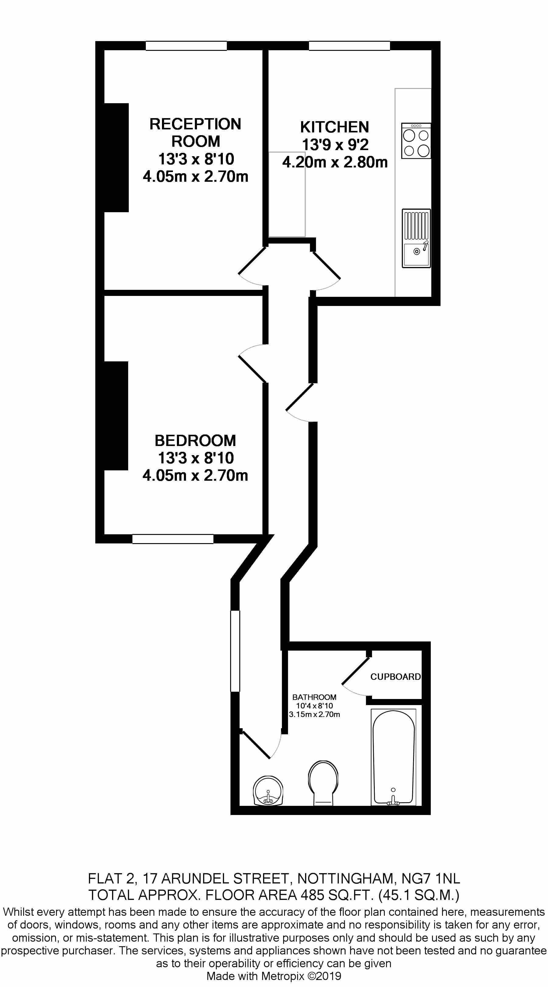 Flat 2, 17 , Arundel Street, Nottingham floorplan