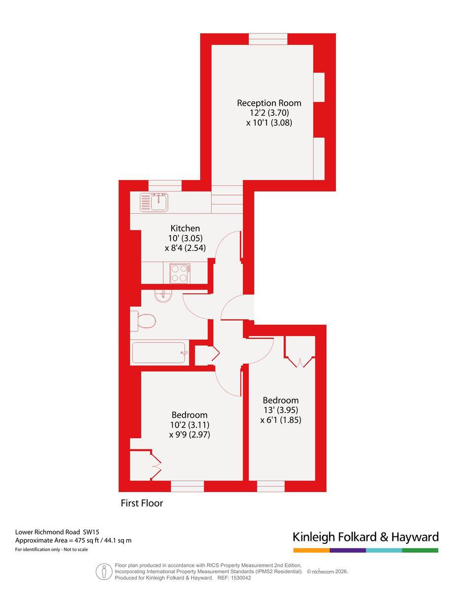 First Floor Flat, 67, Lower Richmond Road, London floorplan