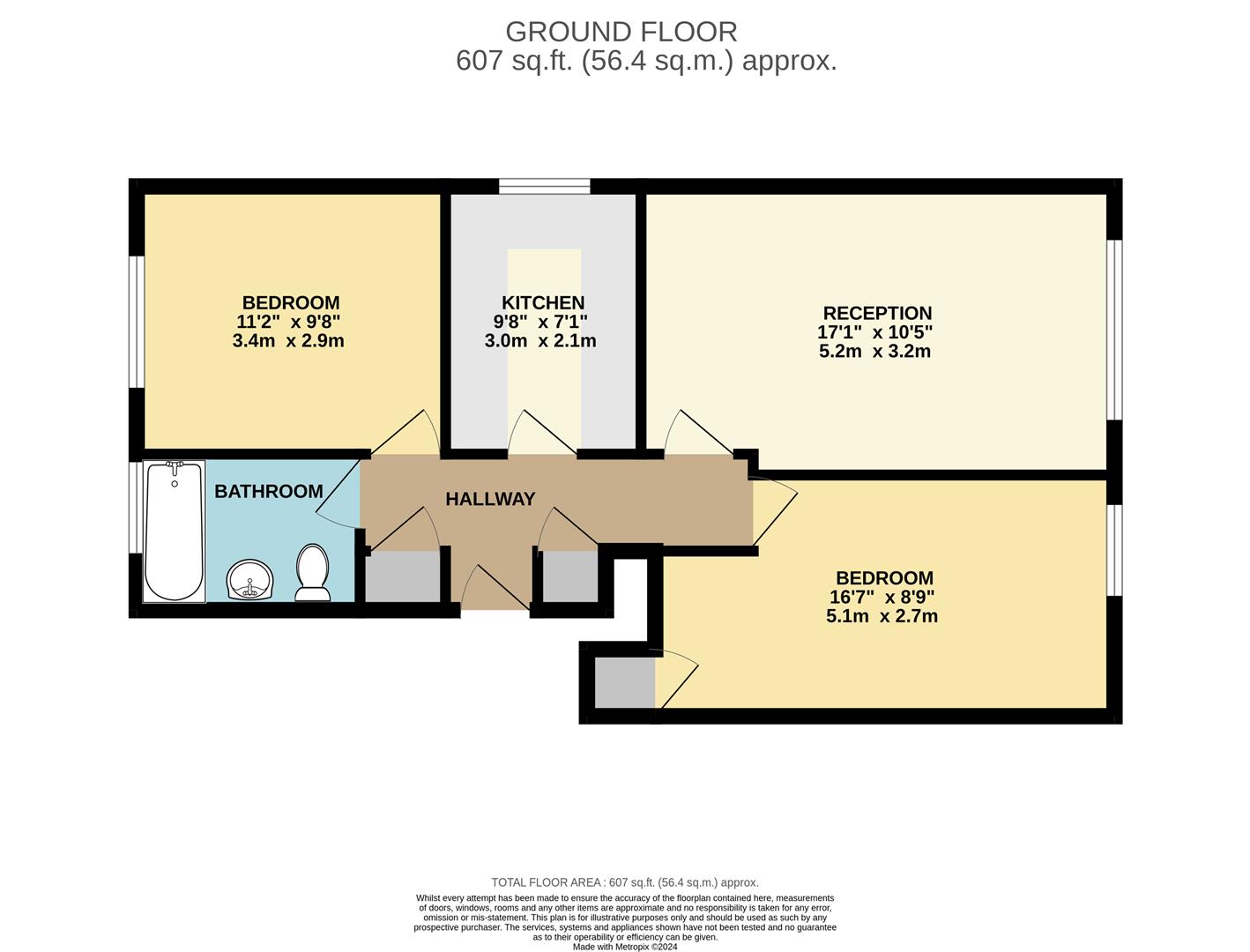 Flat 1.  Highland Court, Gordon Road, South Woodford floorplan