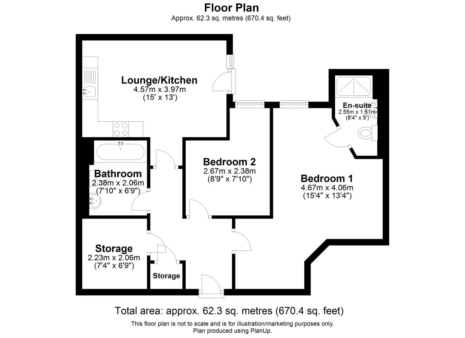 188, Southside, Birmingham floorplan