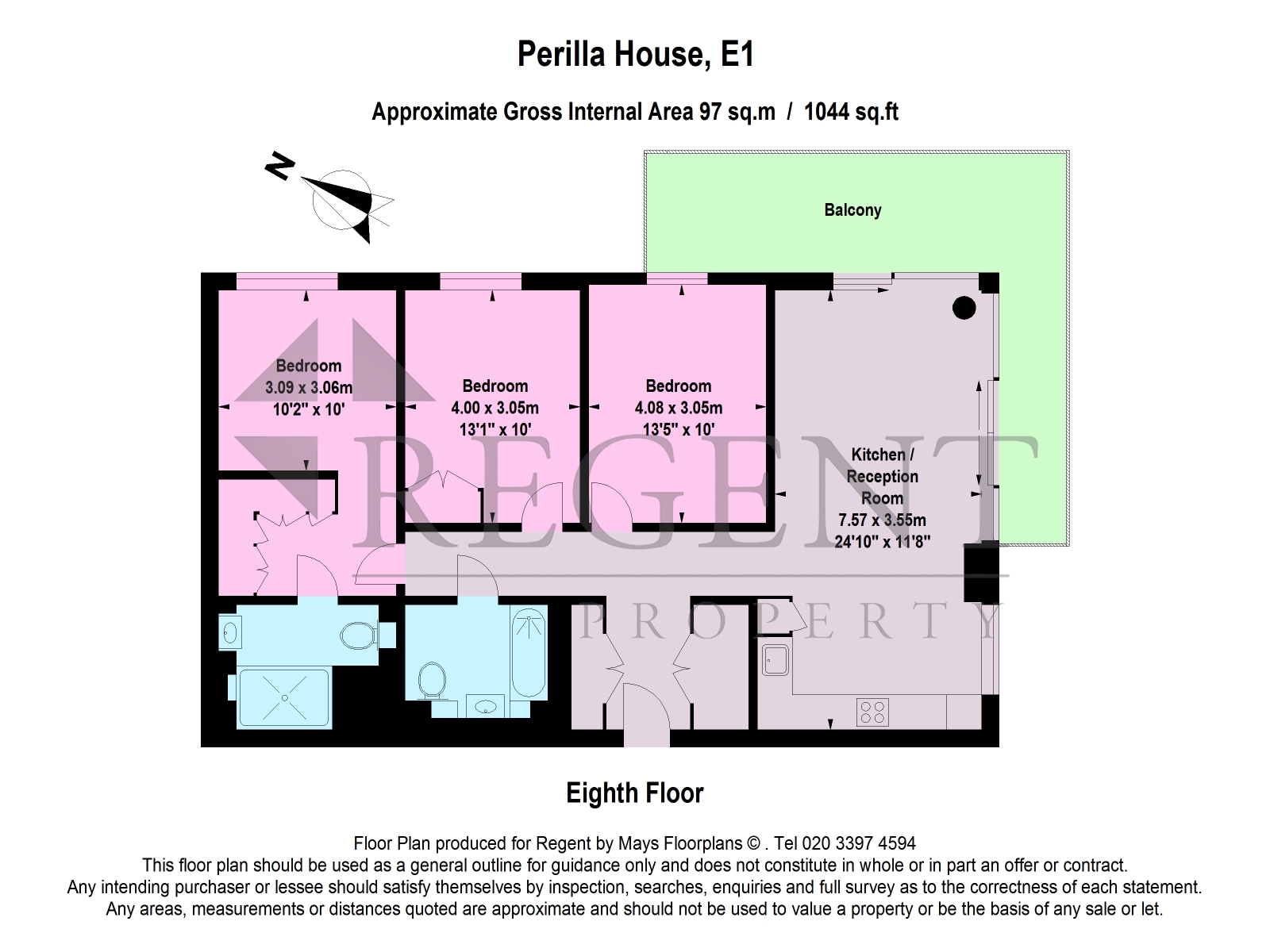 3 Bedrooms Flat to rent in Goodman Fields, Perilla House E1