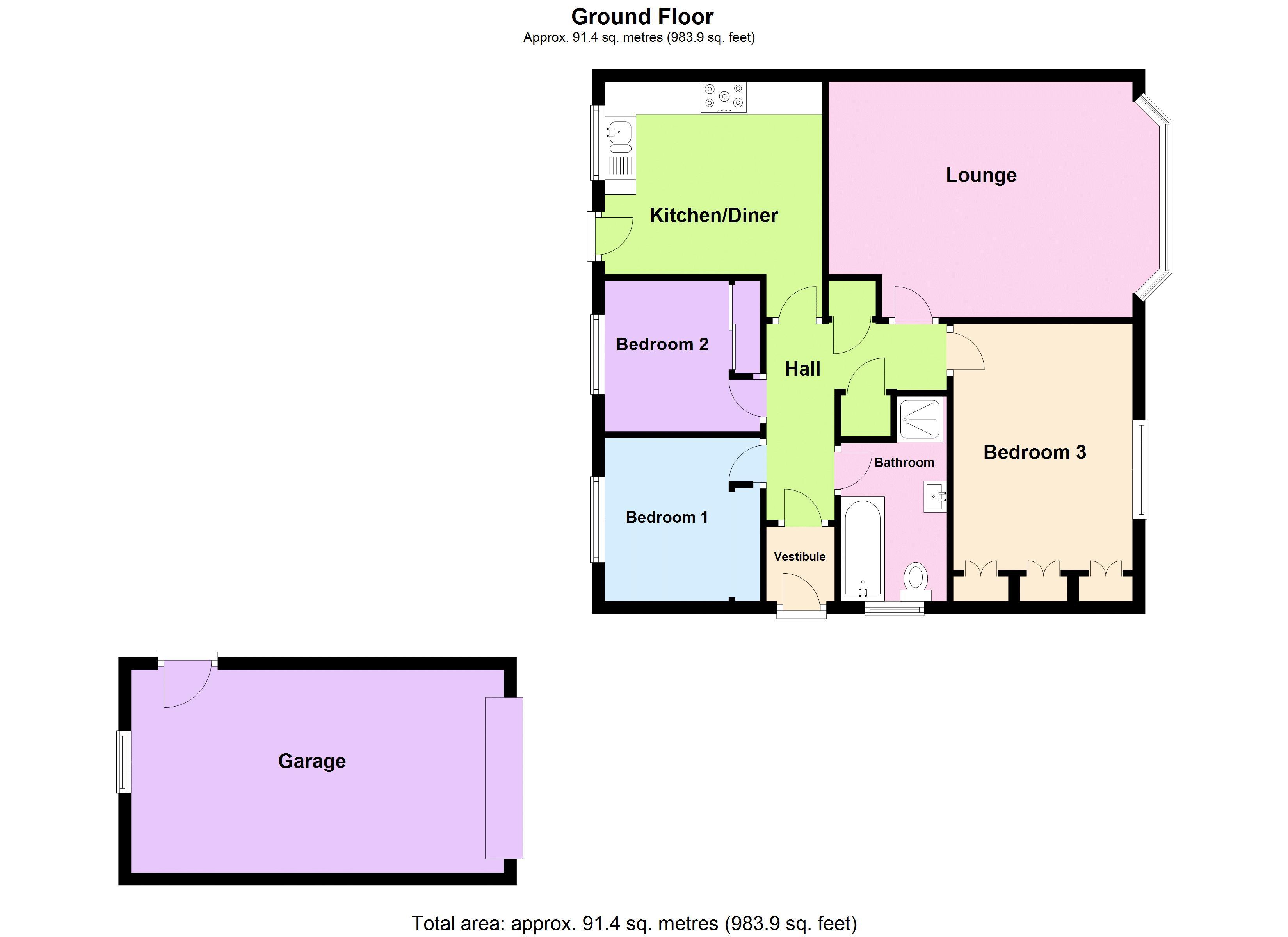 Orkney View, Thurso KW14, 3 bedroom semidetached bungalow for sale