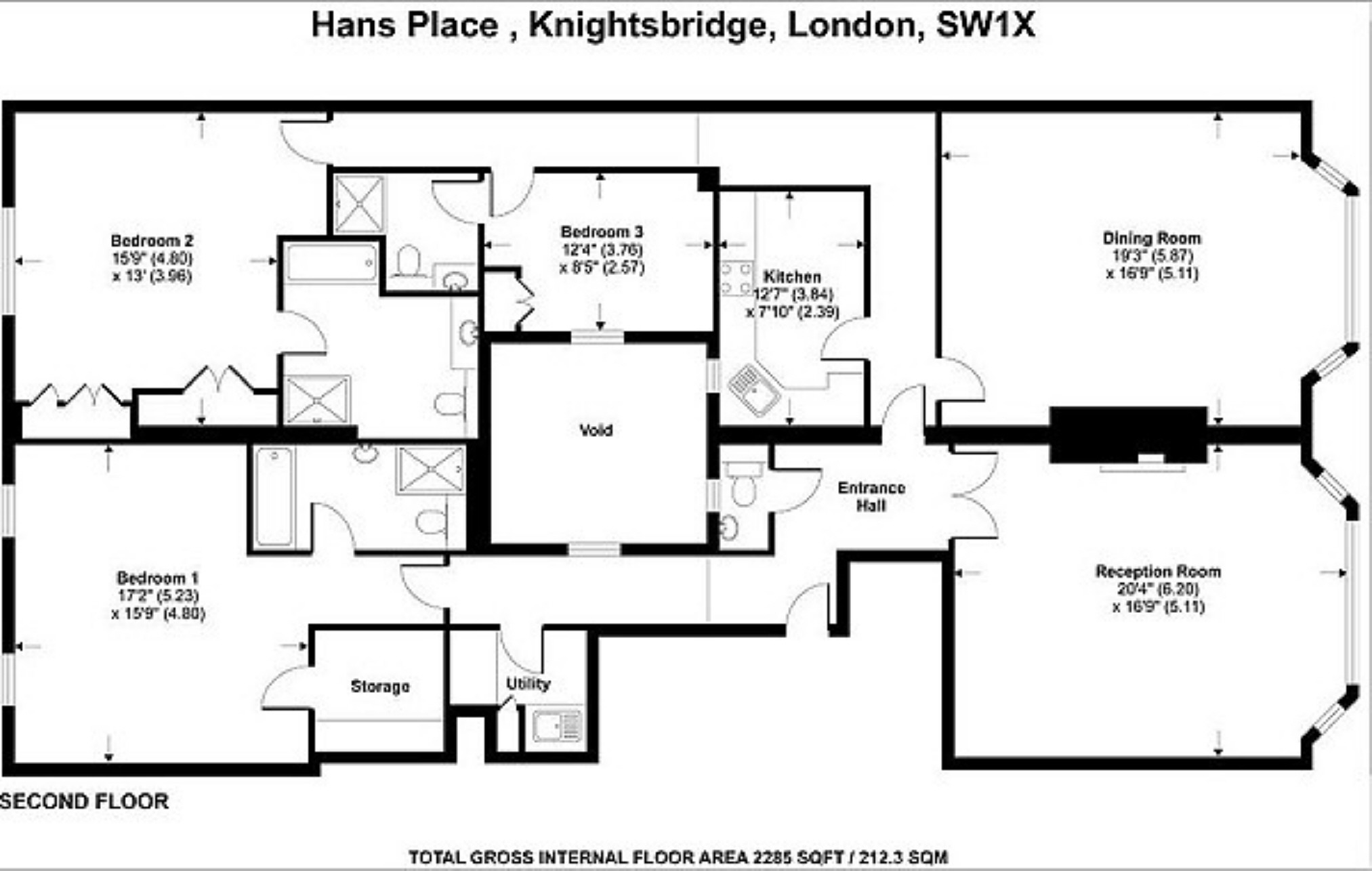 3 Bedrooms Flat to rent in Hans Place, Knightsbridge, London SW1X