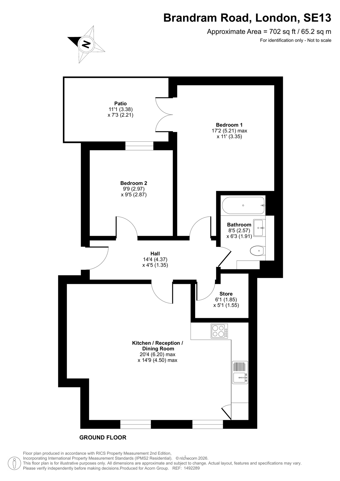 Flat B, Ela Court, 17, Brandram Road, London floorplan
