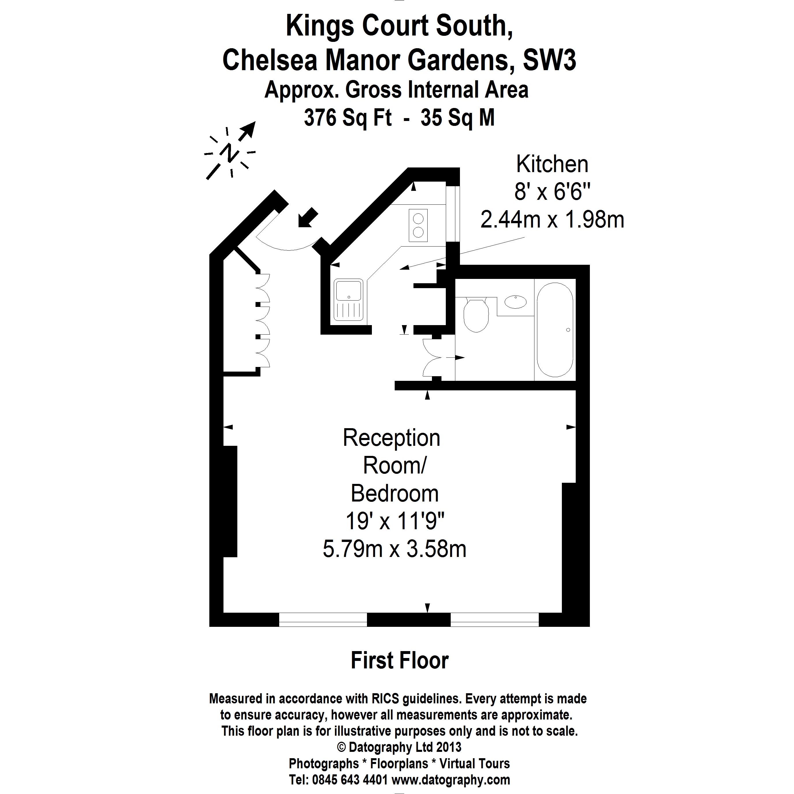 0 Bedrooms Studio to rent in King's Court South, Chelsea Manor Gardens SW3