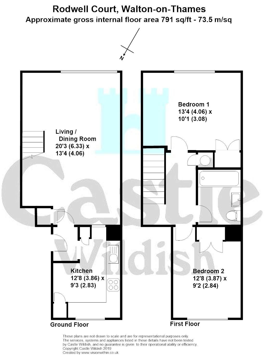 2 Bedrooms Flat to rent in Hersham Road, Walton-On-Thames KT12