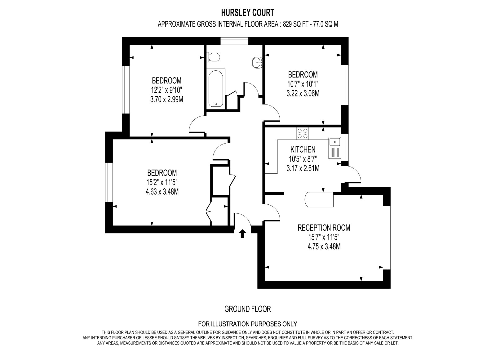 1,, Hursley Court, Surbiton floorplan