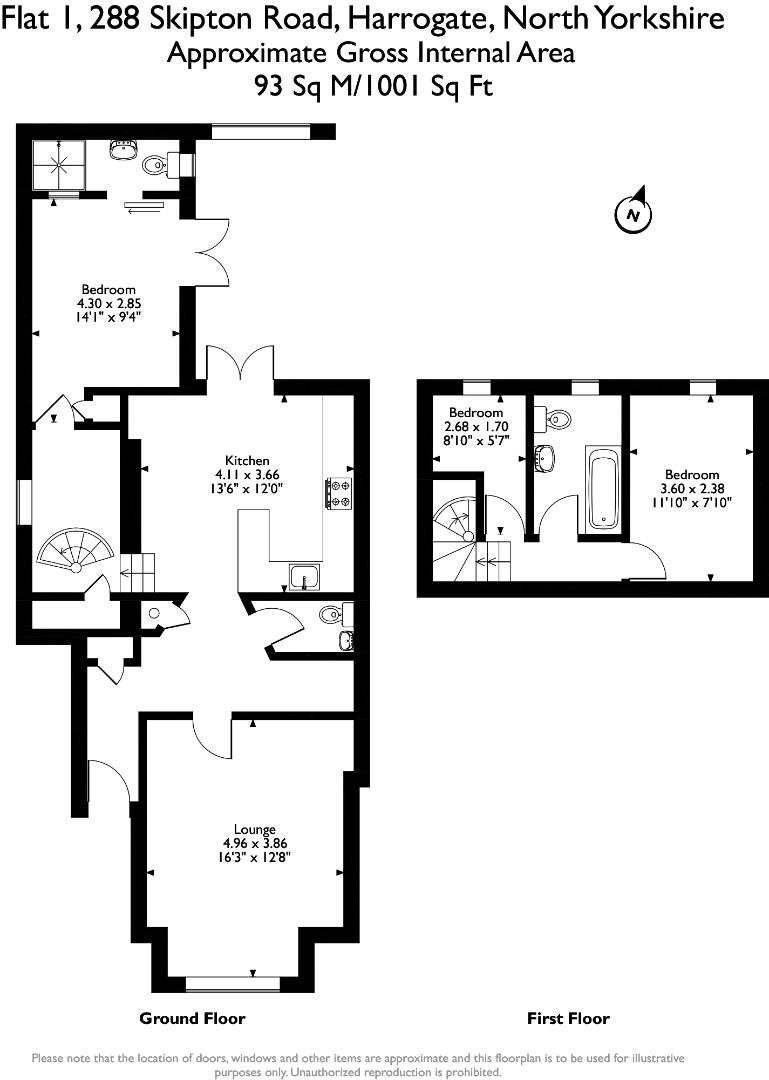 Flat 1, 288, Skipton Road, Harrogate floorplan