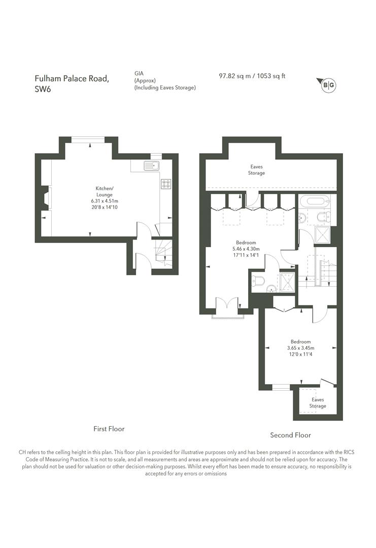 Flat B, 378, Fulham Palace Road, London floorplan