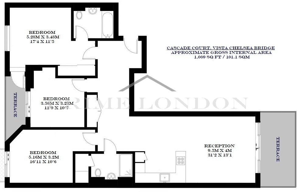 3 Bedrooms Flat for sale in Cascade Court, Vista Chelsea Bridge, London SW8