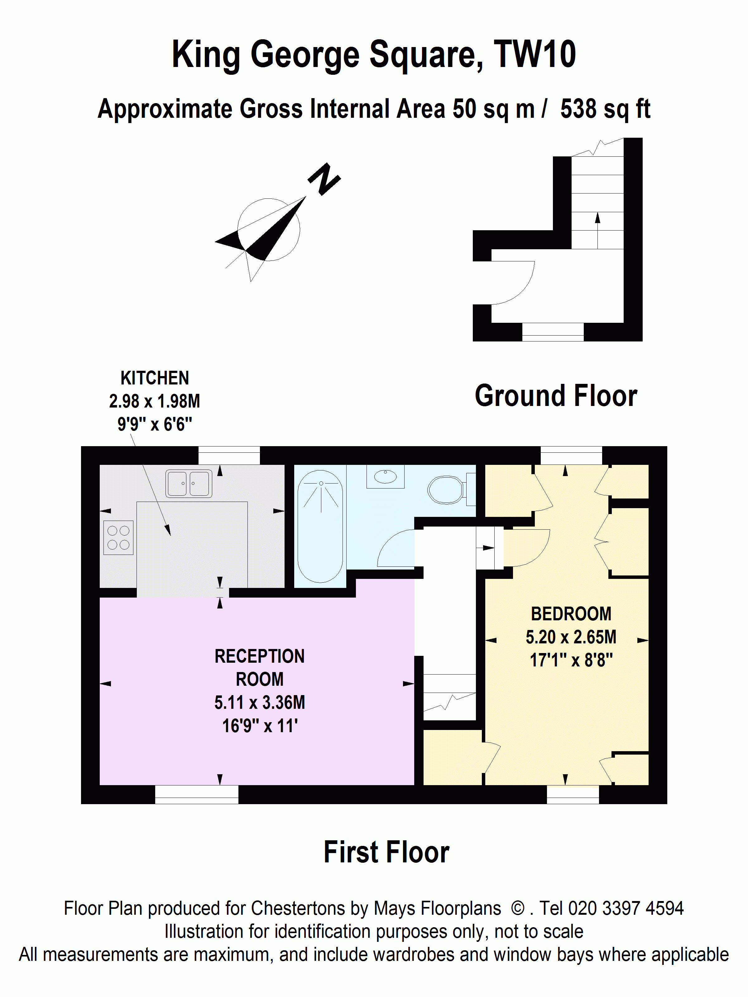 King Square, Richmond, Surrey TW10, 1 bedroom flat for sale